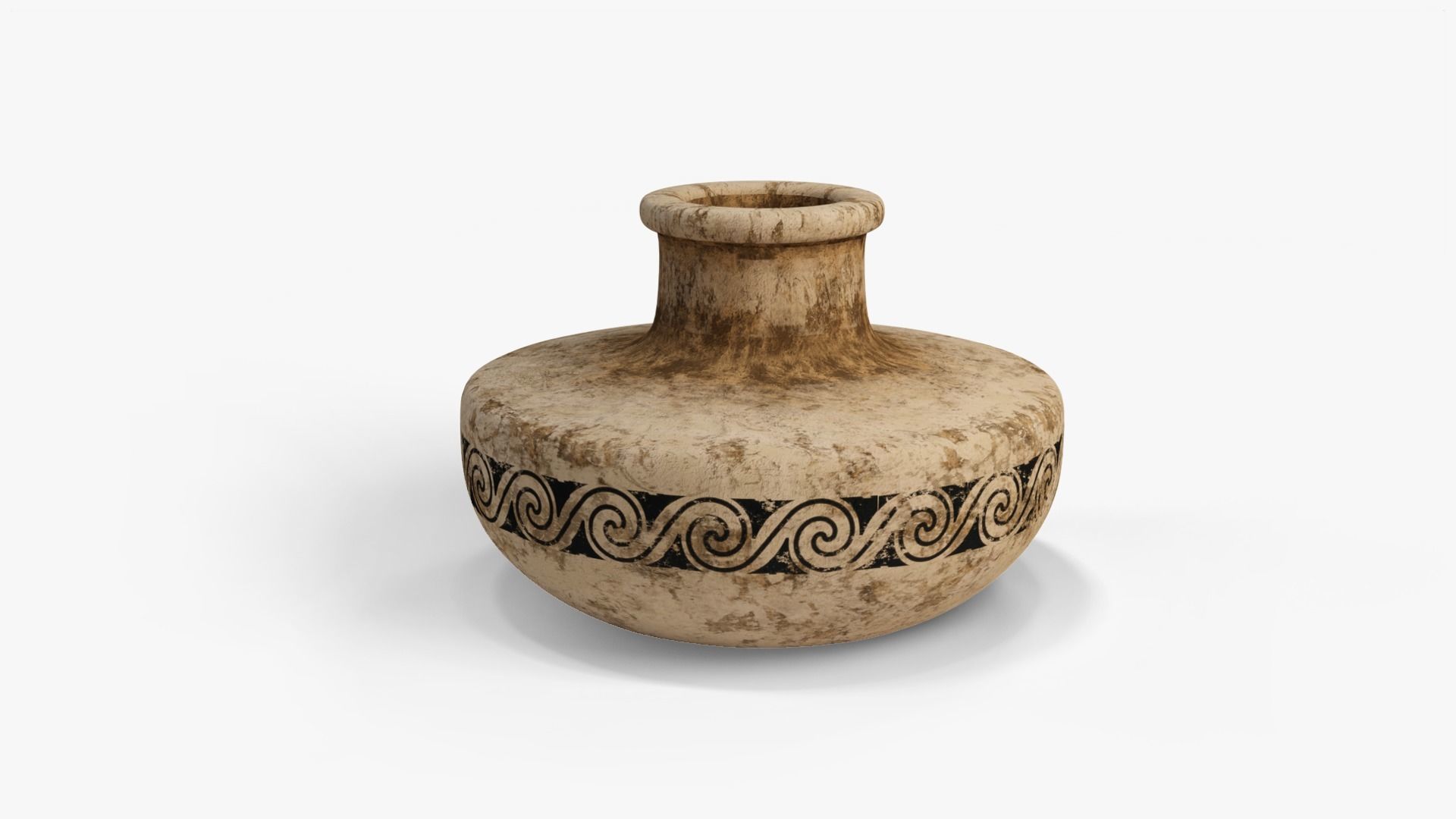 Old Clay Pots and Vases Low-poly 3D model_4