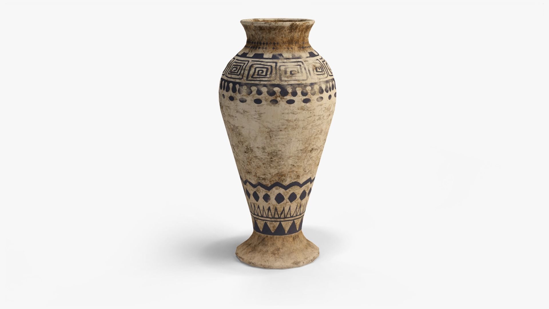 Old Clay Pots and Vases Low-poly 3D model_6