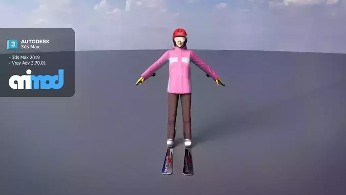 Lady in Skiing Clothing and Boots