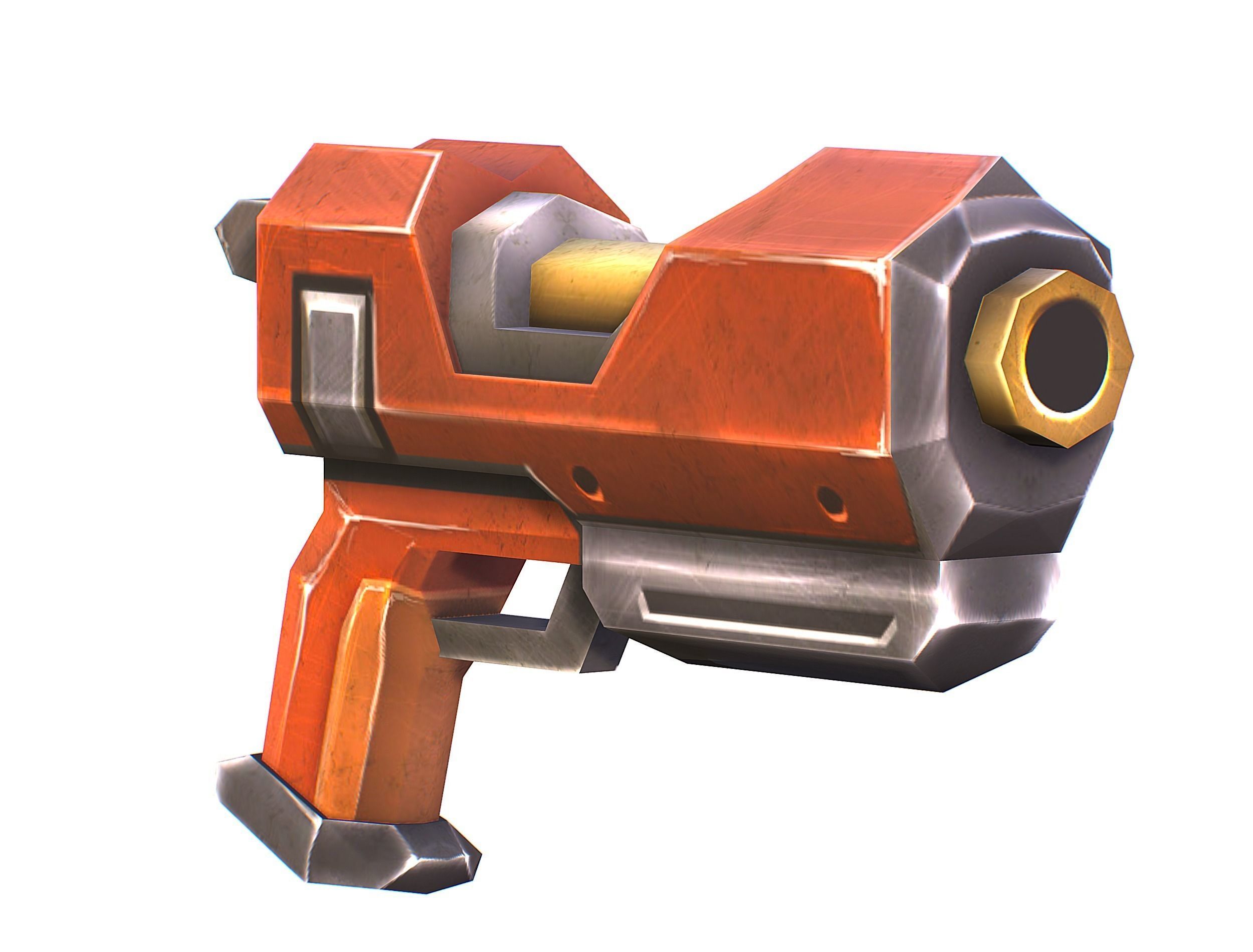 Woman Cyborg Soldier Female with Rifle and Pistol Low-poly 3D model_56