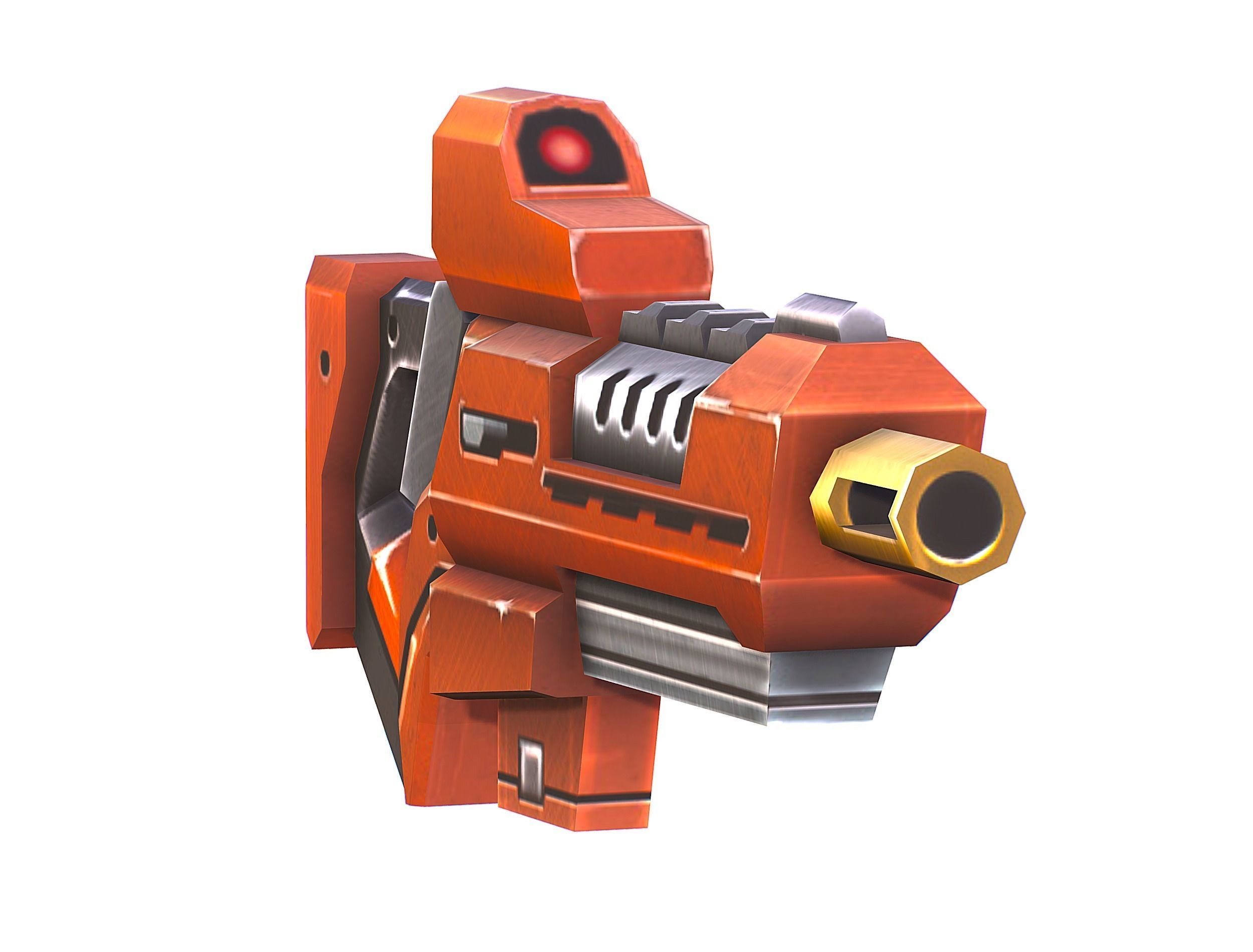 Woman Cyborg Soldier Female with Rifle and Pistol Low-poly 3D model_43