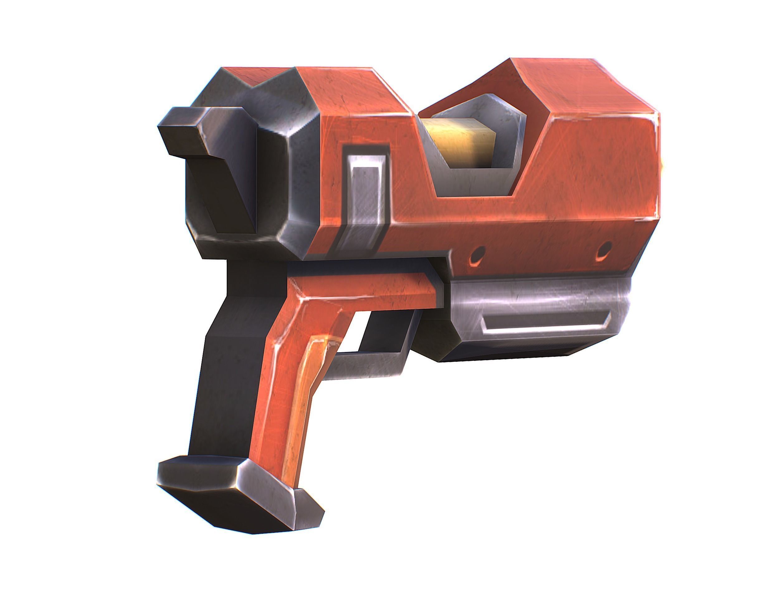 Woman Cyborg Soldier Female with Rifle and Pistol Low-poly 3D model_59