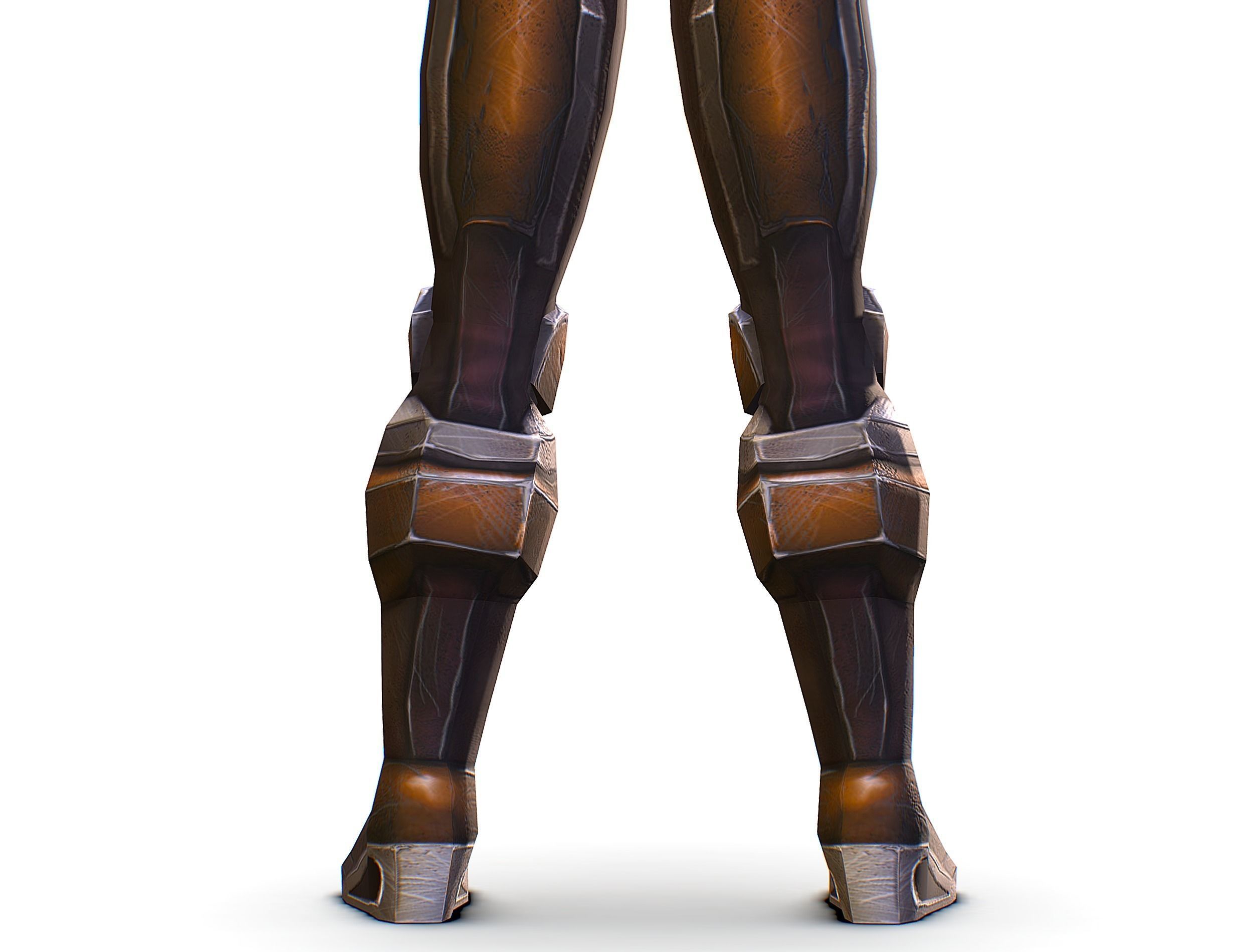 Woman Cyborg Soldier Female with Rifle and Pistol Low-poly 3D model_32