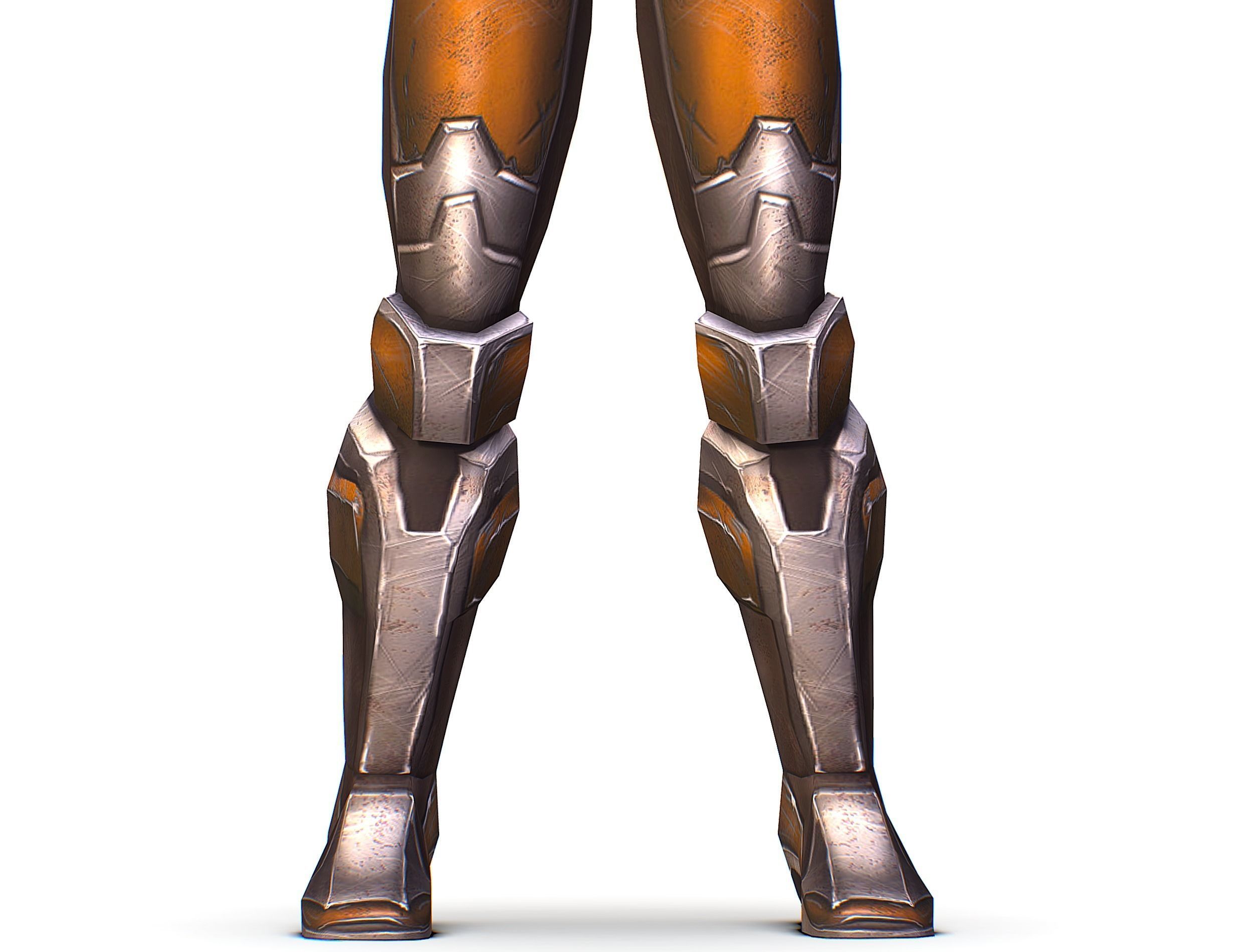 Woman Cyborg Soldier Female with Rifle and Pistol Low-poly 3D model_29