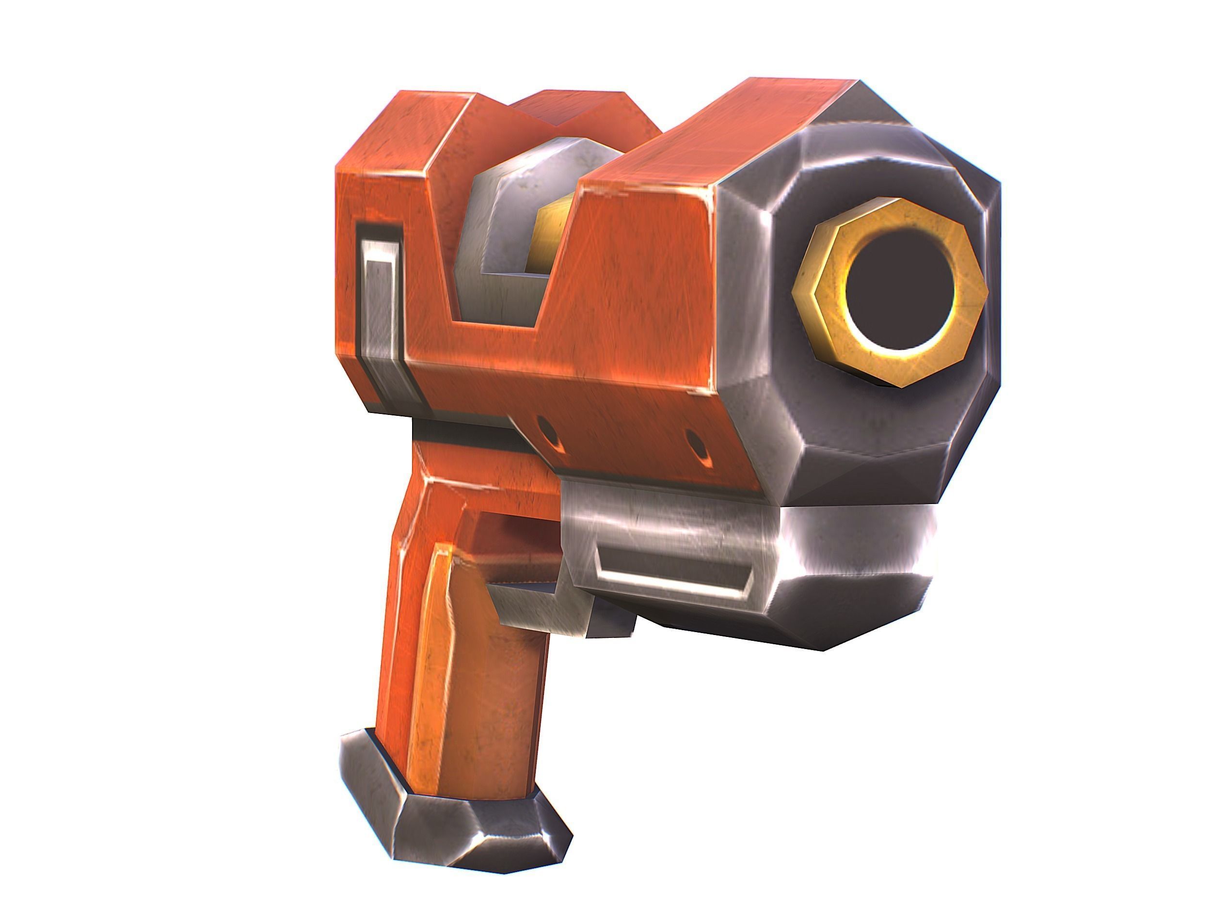 Woman Cyborg Soldier Female with Rifle and Pistol Low-poly 3D model_55