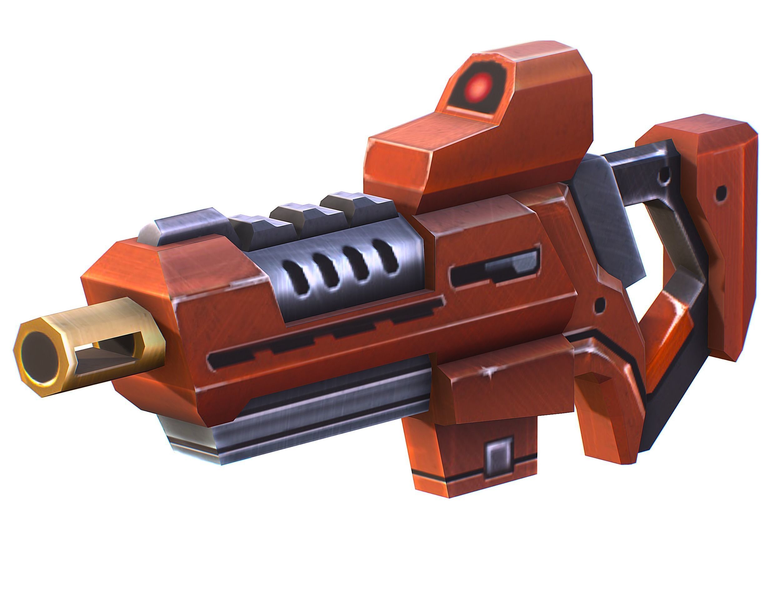 Woman Cyborg Soldier Female with Rifle and Pistol Low-poly 3D model_52