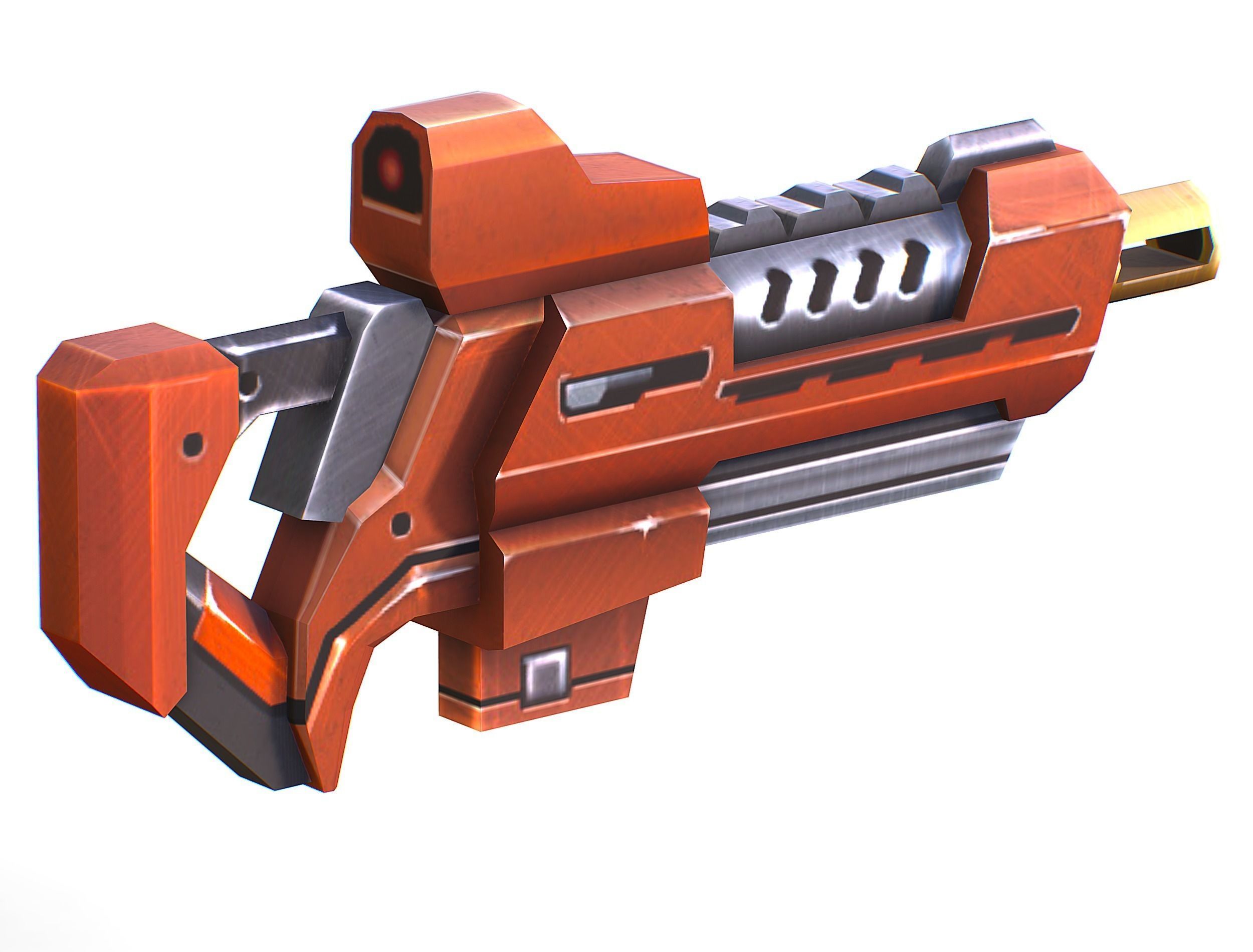 Woman Cyborg Soldier Female with Rifle and Pistol Low-poly 3D model_47