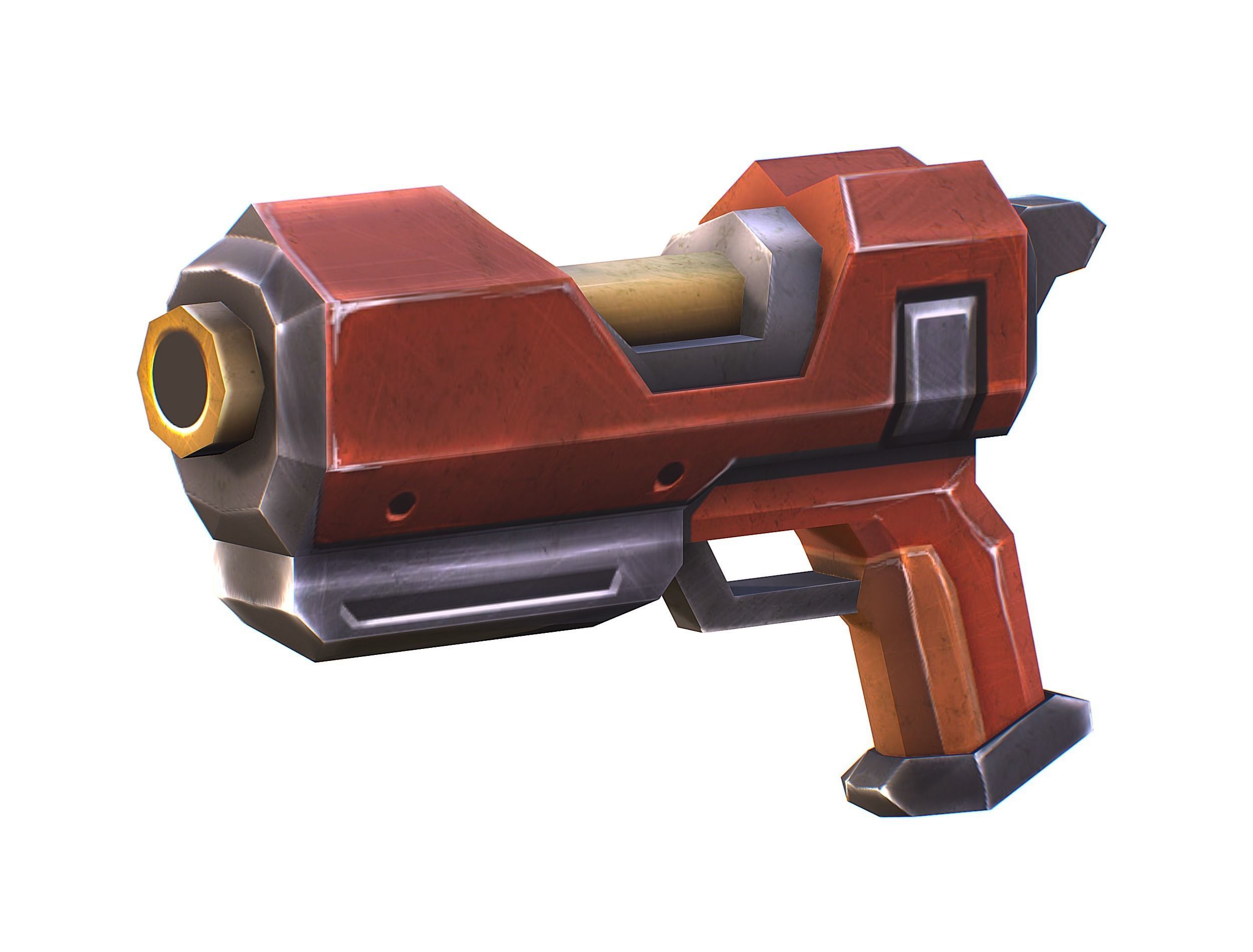 Woman Cyborg Soldier Female with Rifle and Pistol Low-poly 3D model_63