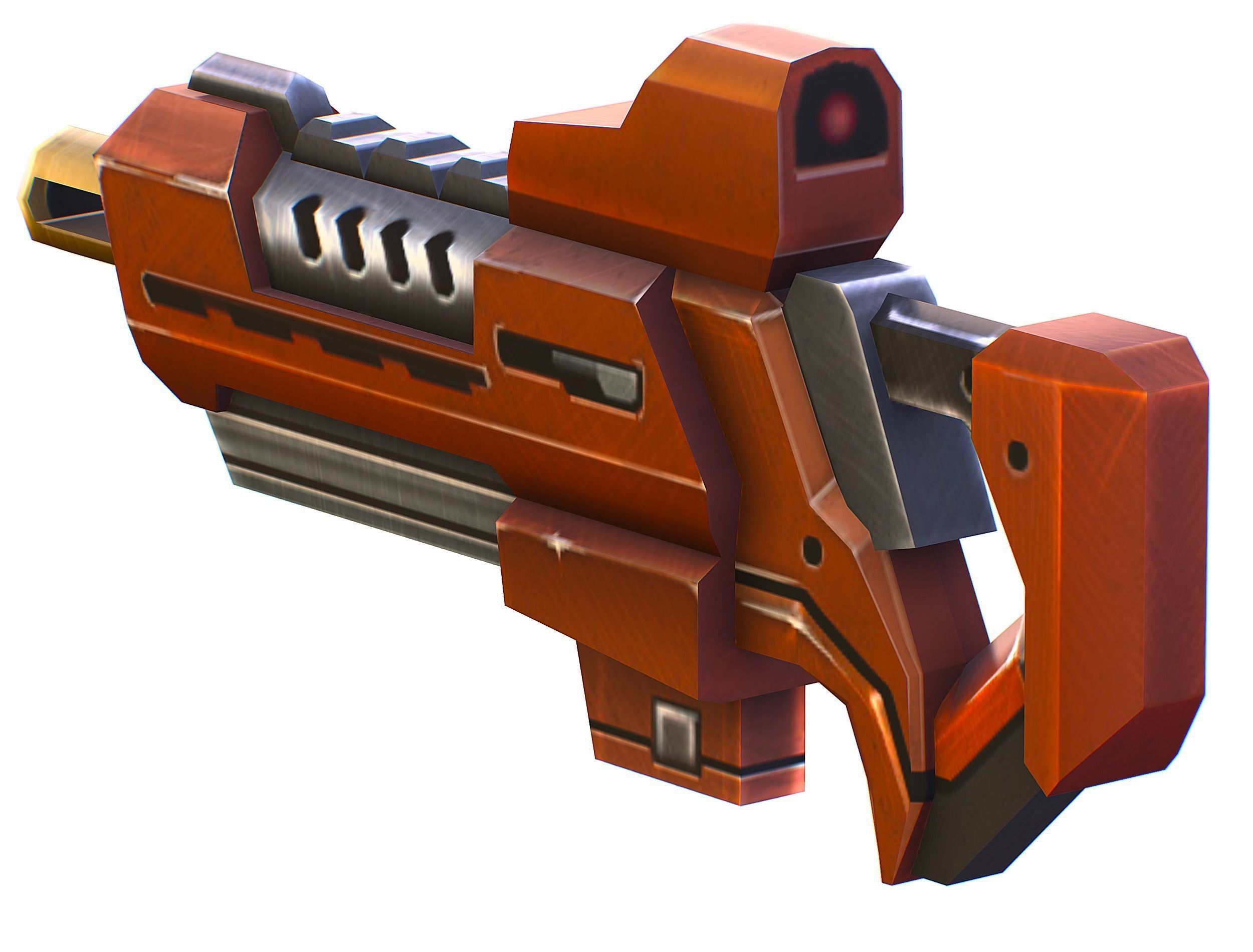 Woman Cyborg Soldier Female with Rifle and Pistol Low-poly 3D model_51