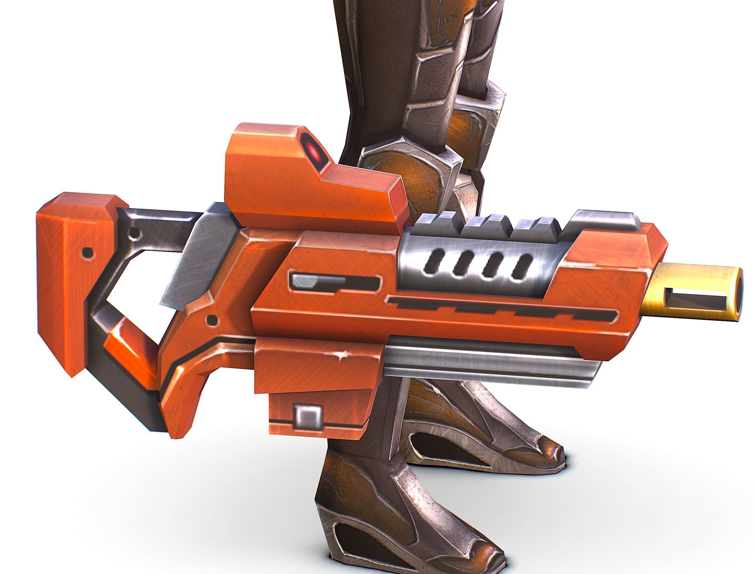 Woman Cyborg Soldier Female with Rifle and Pistol Low-poly 3D model_46