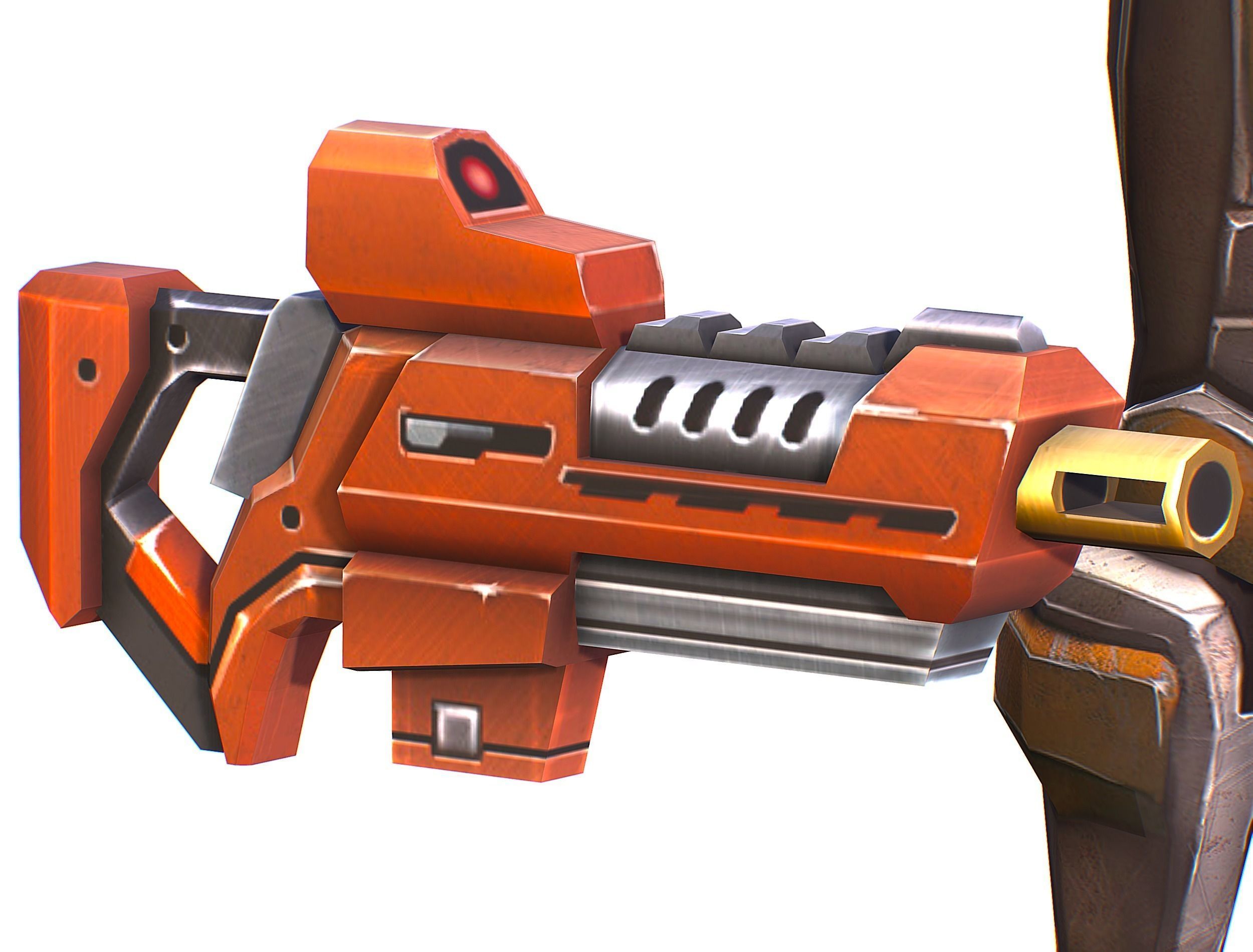 Woman Cyborg Soldier Female with Rifle and Pistol Low-poly 3D model_45