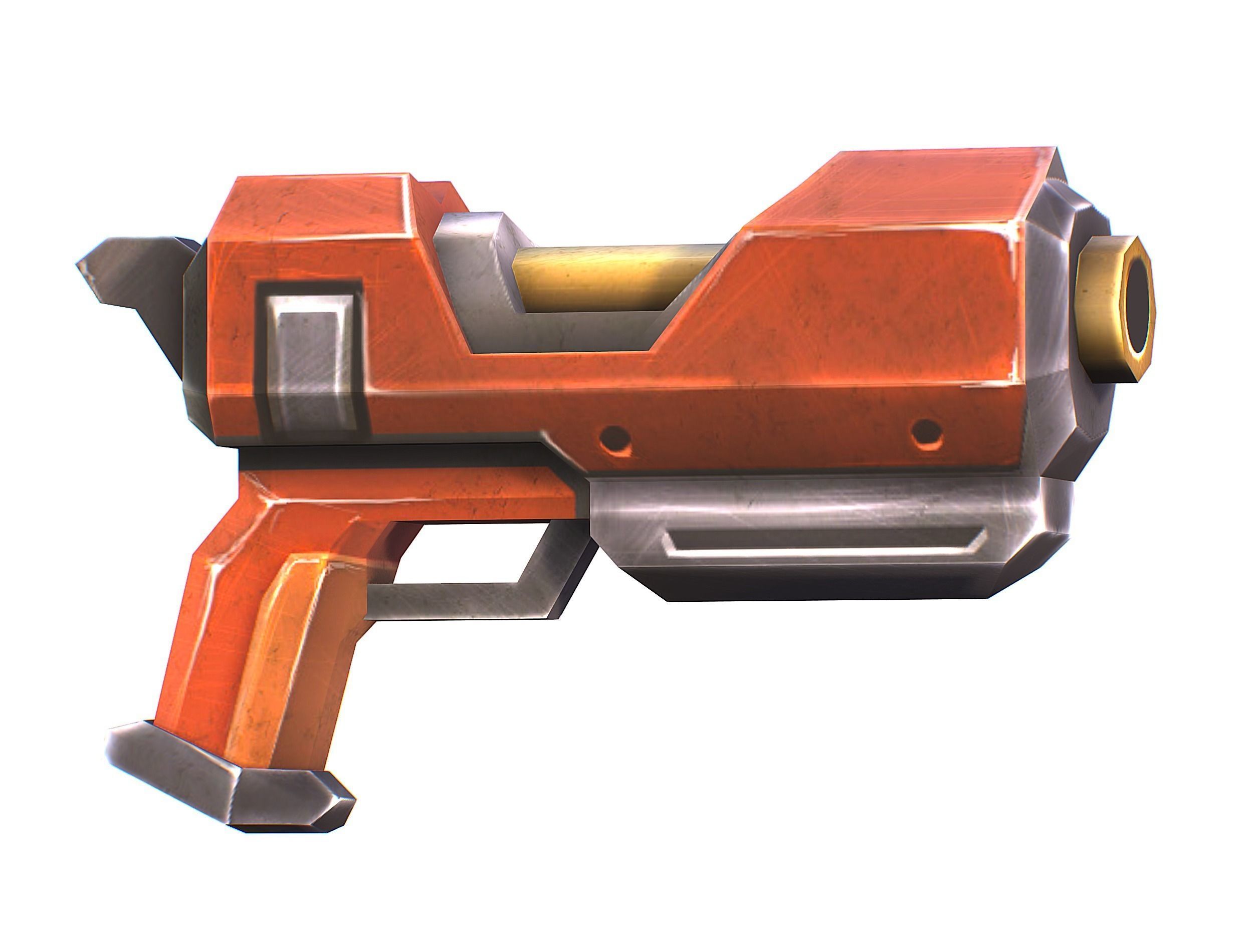 Woman Cyborg Soldier Female with Rifle and Pistol Low-poly 3D model_57