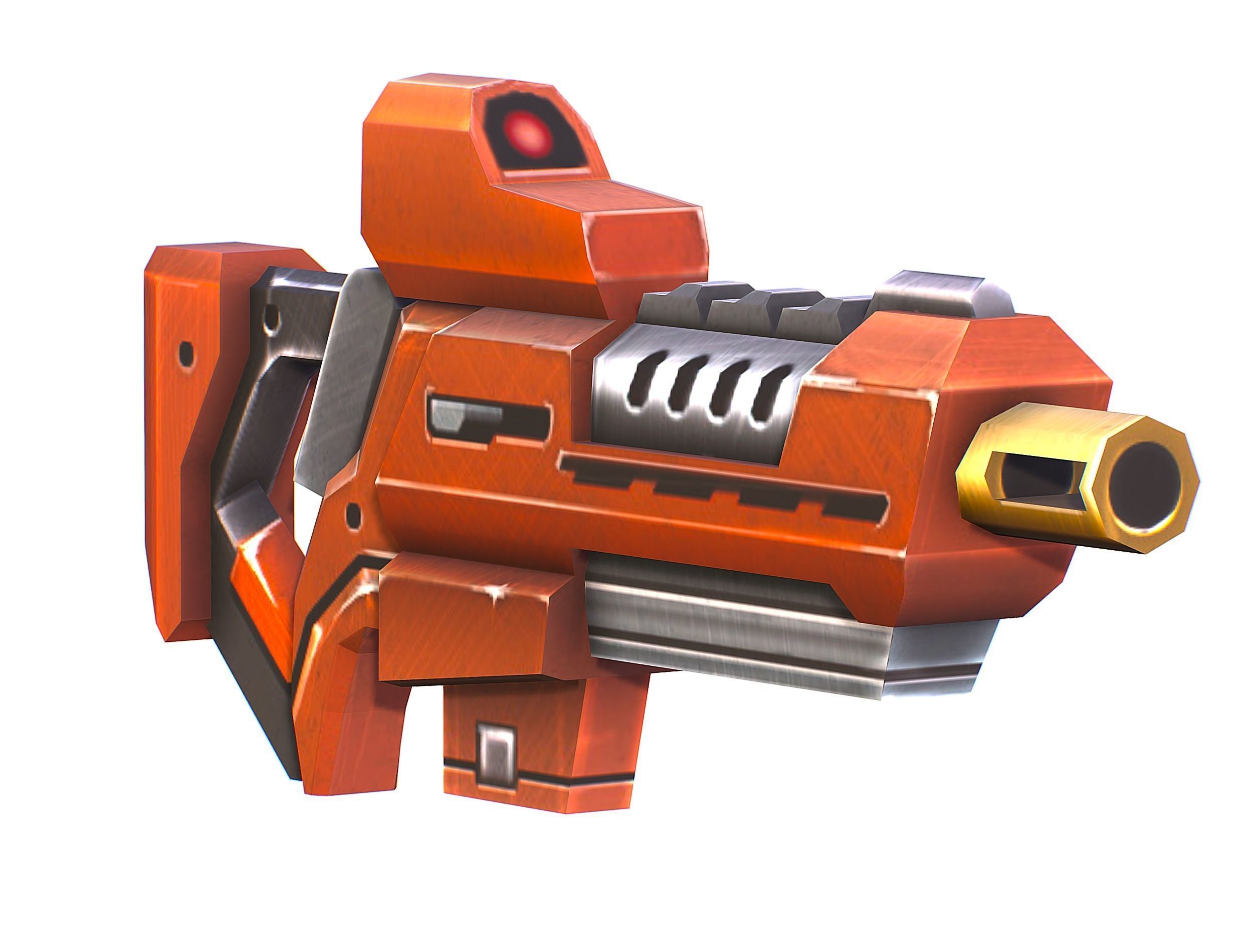 Woman Cyborg Soldier Female with Rifle and Pistol Low-poly 3D model_44