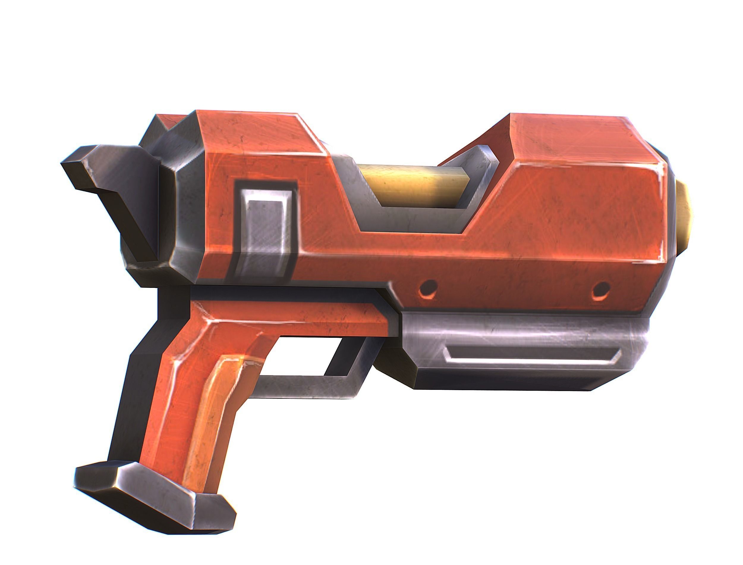 Woman Cyborg Soldier Female with Rifle and Pistol Low-poly 3D model_58