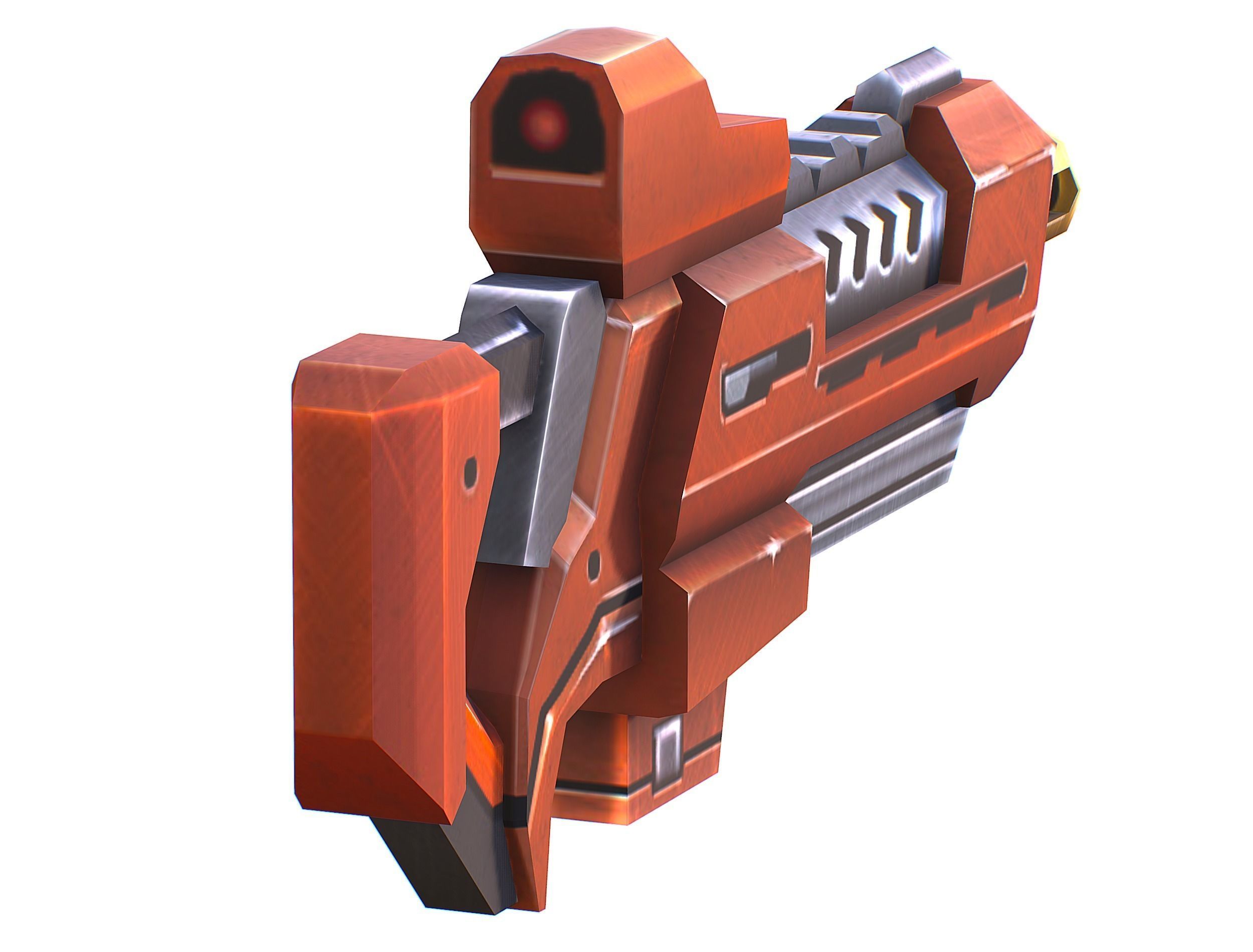 Woman Cyborg Soldier Female with Rifle and Pistol Low-poly 3D model_48