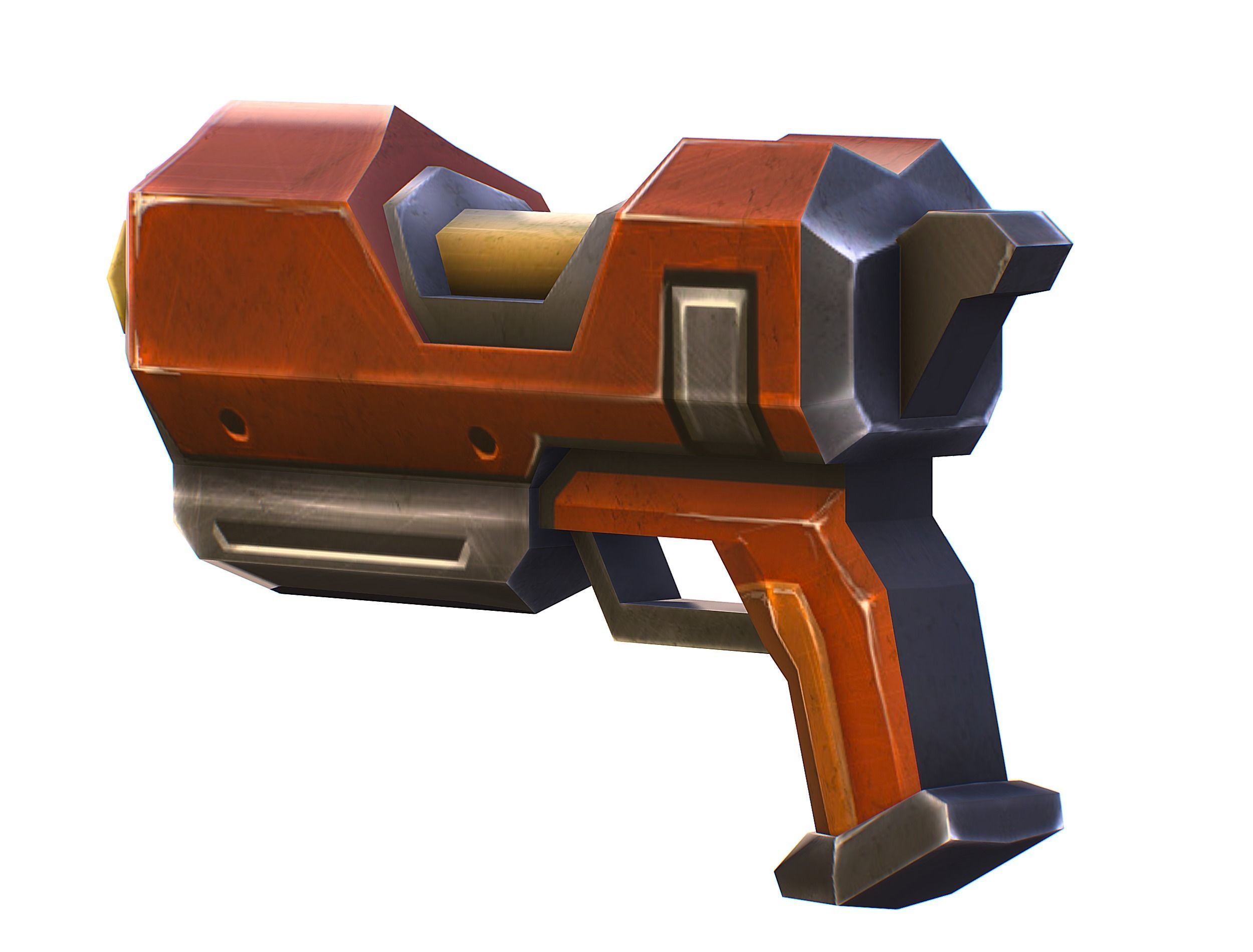 Woman Cyborg Soldier Female with Rifle and Pistol Low-poly 3D model_62