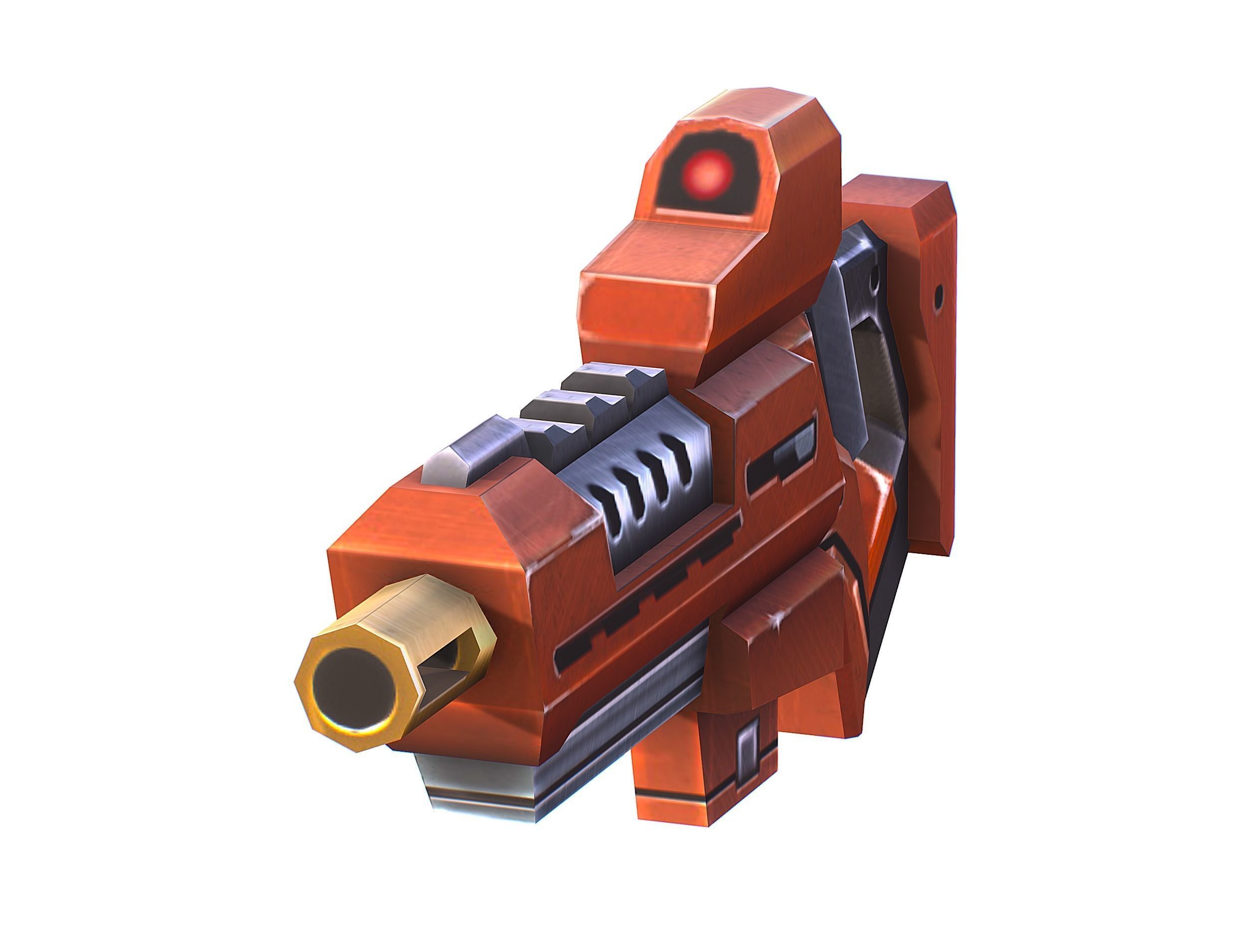 Woman Cyborg Soldier Female with Rifle and Pistol Low-poly 3D model_53