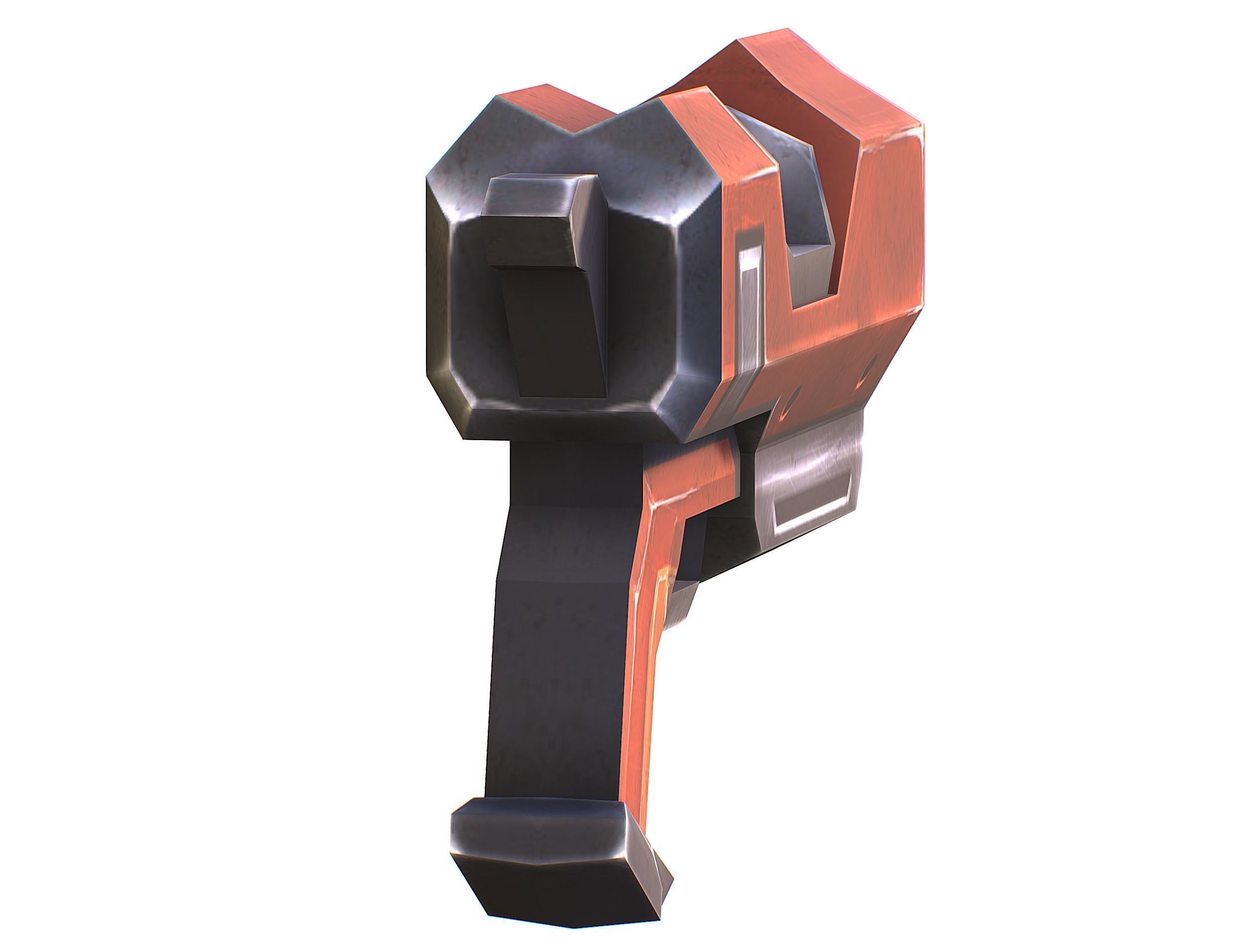 Woman Cyborg Soldier Female with Rifle and Pistol Low-poly 3D model_60