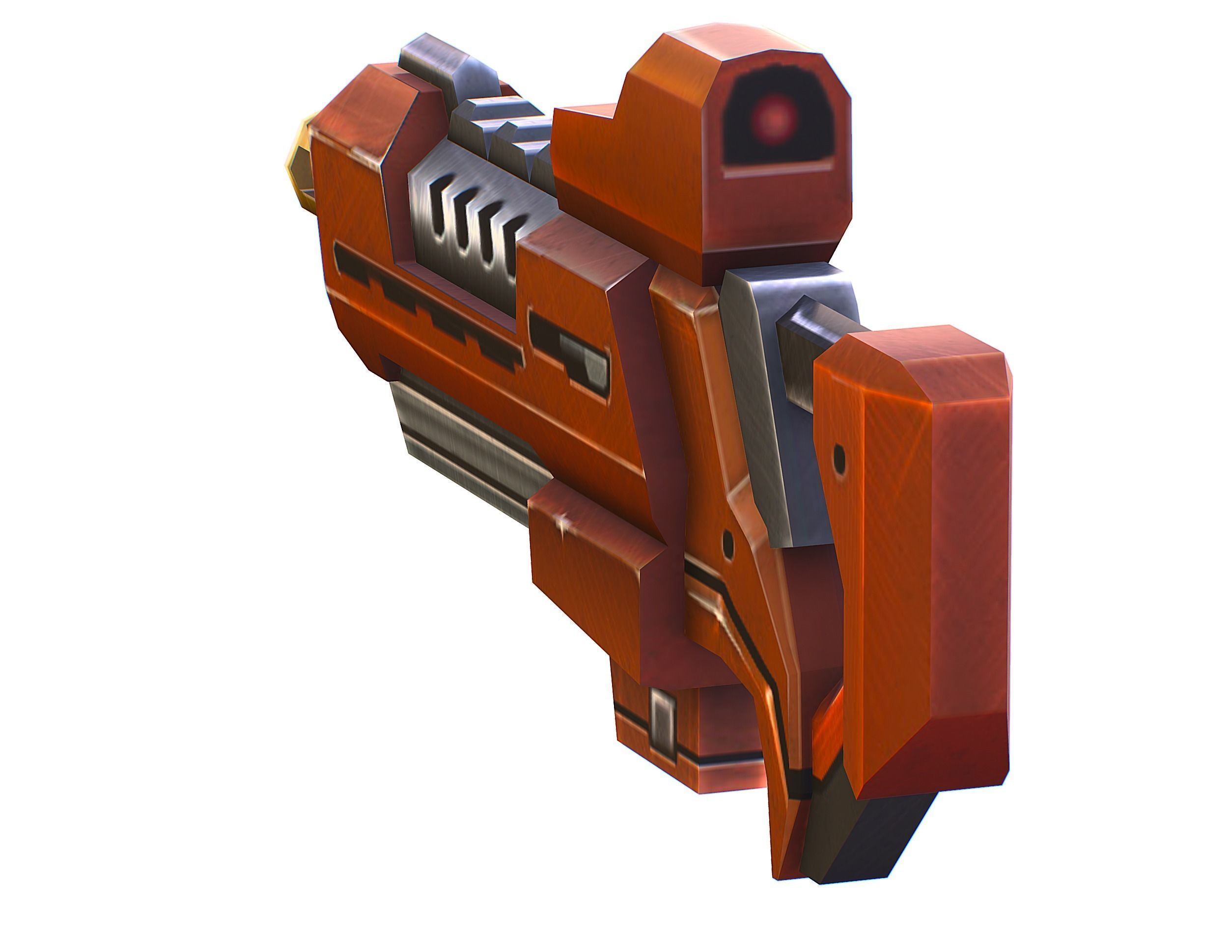 Woman Cyborg Soldier Female with Rifle and Pistol Low-poly 3D model_50