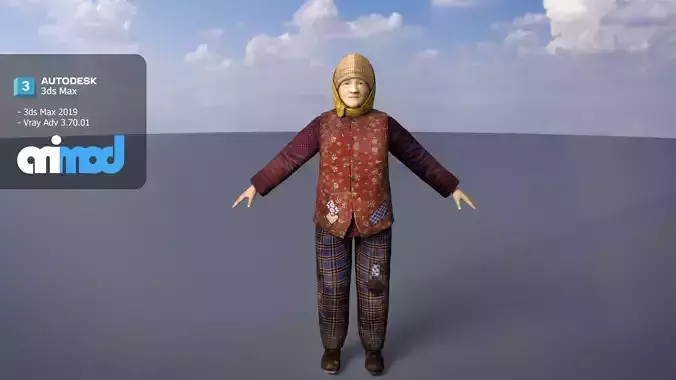 Homeless Woman 3D model