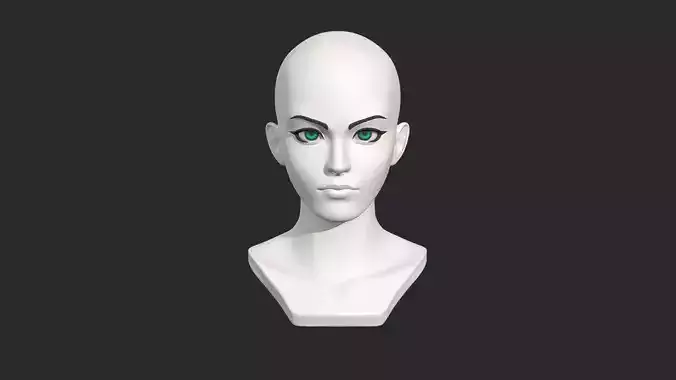 Stylized Female Head Free 3D model