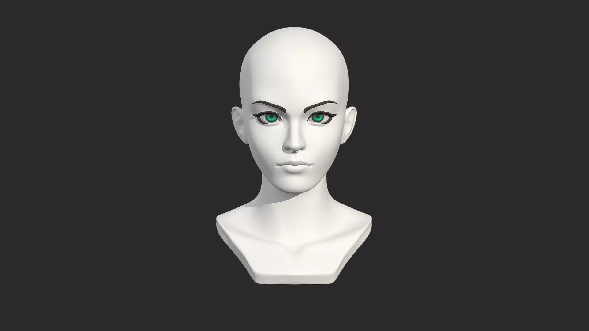 Stylized Female Head Free 3D model