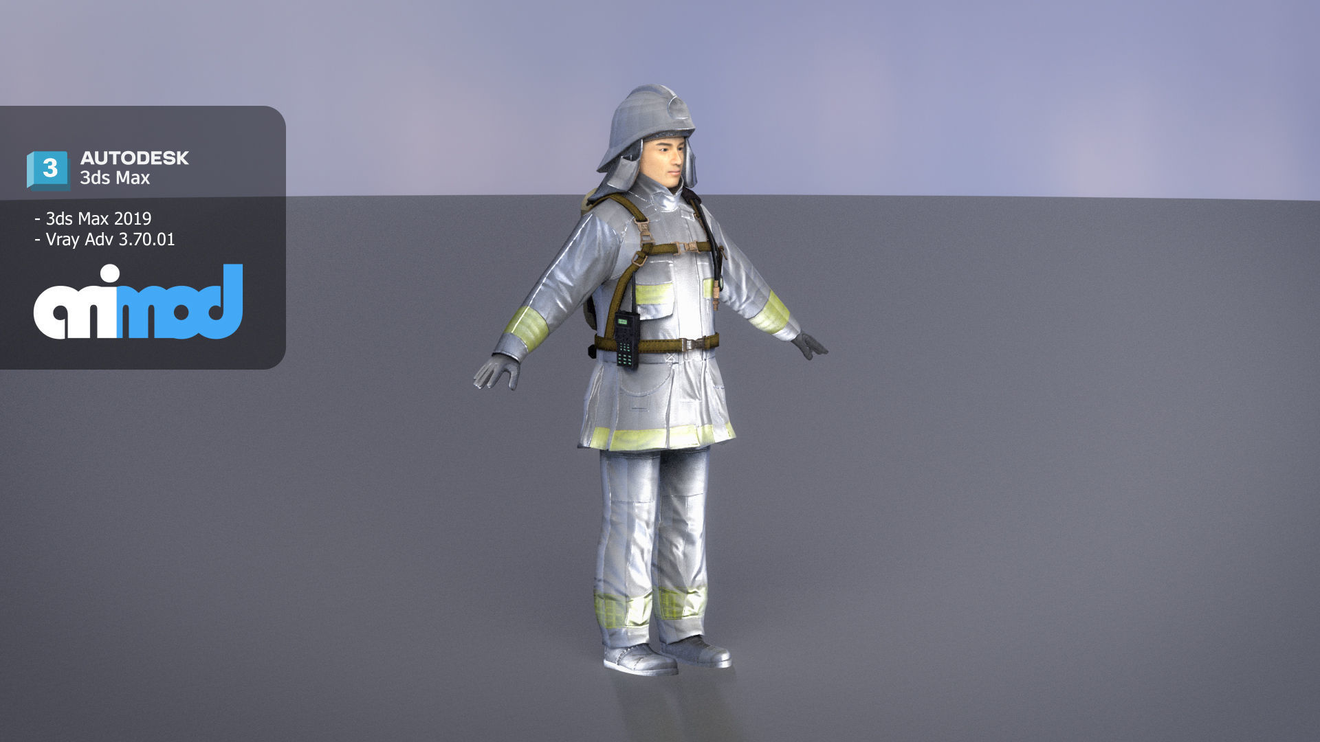 Japanese Firefighter 0001 3D model_1