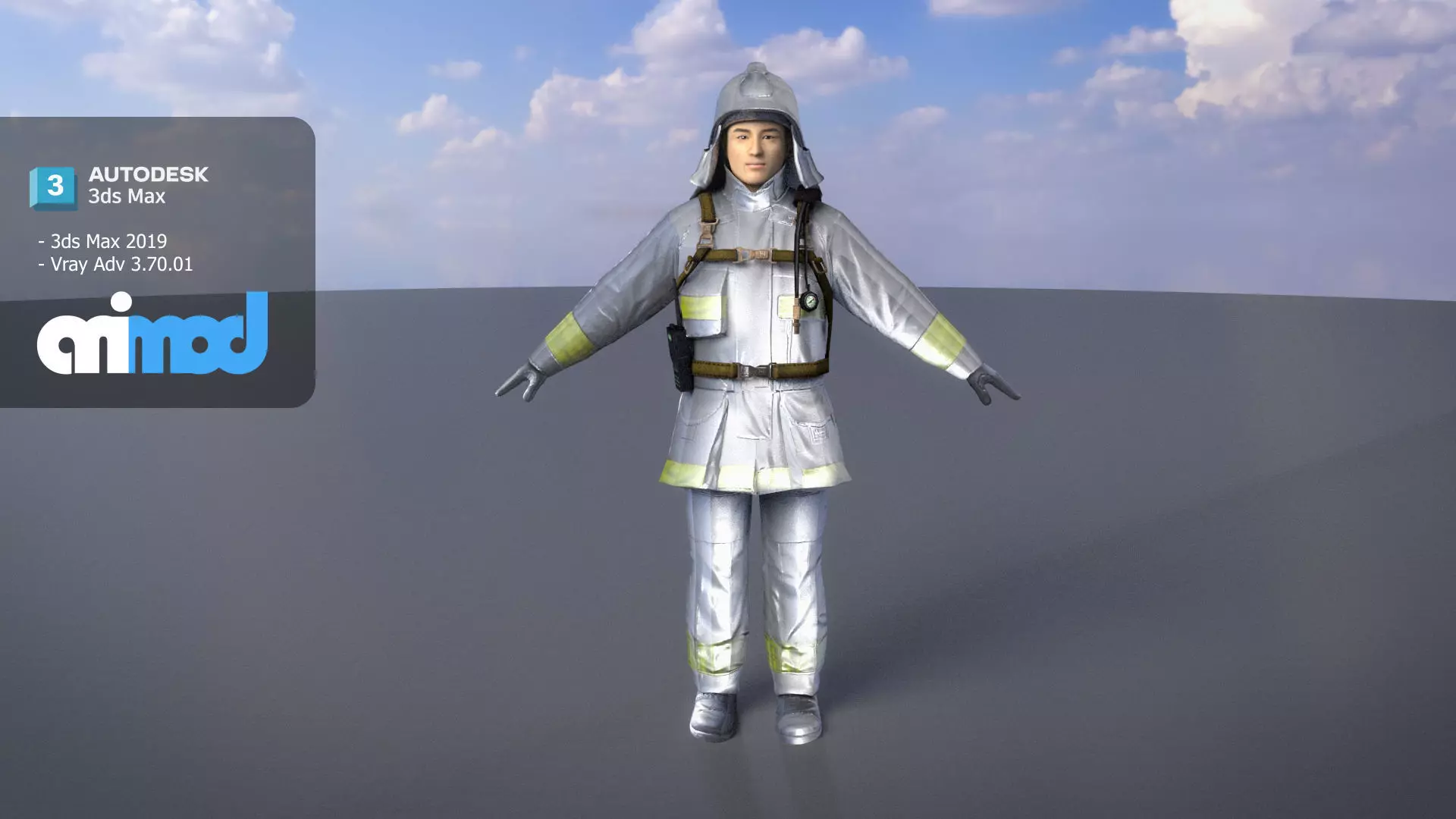 Japanese Firefighter 0001 3D model_0