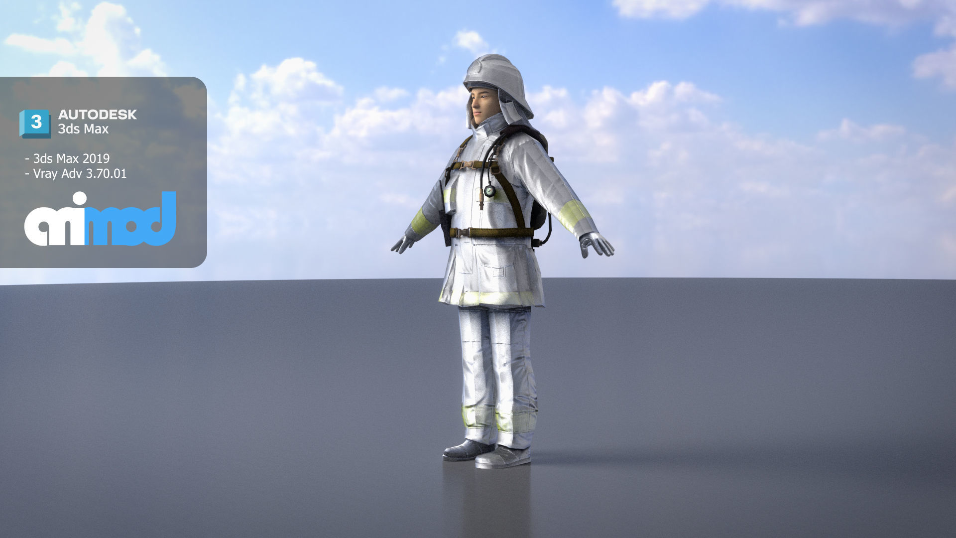 Japanese Firefighter 0001 3D model_2
