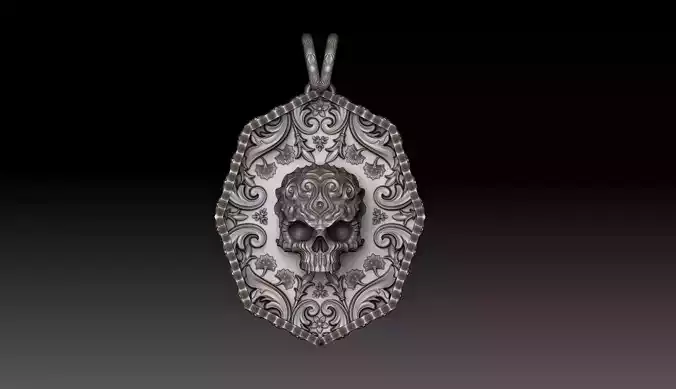 Deco Skull Pendant