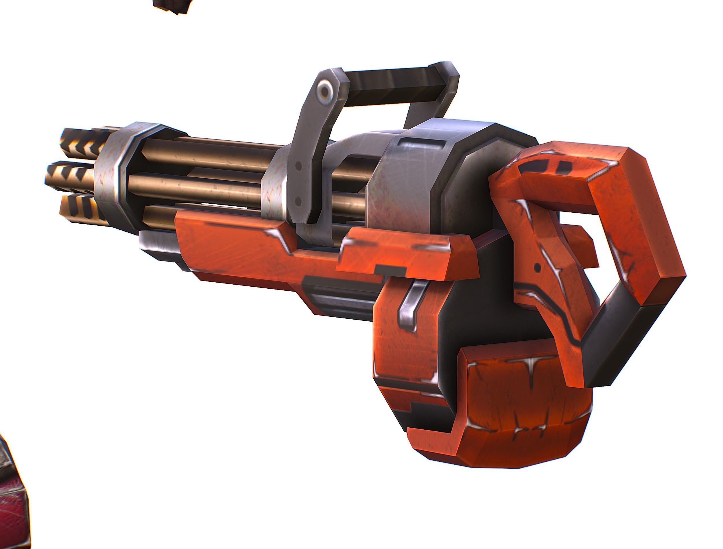 Cyborg Woman Machine Gun with Rifle and Pistol Low-poly 3D model_48