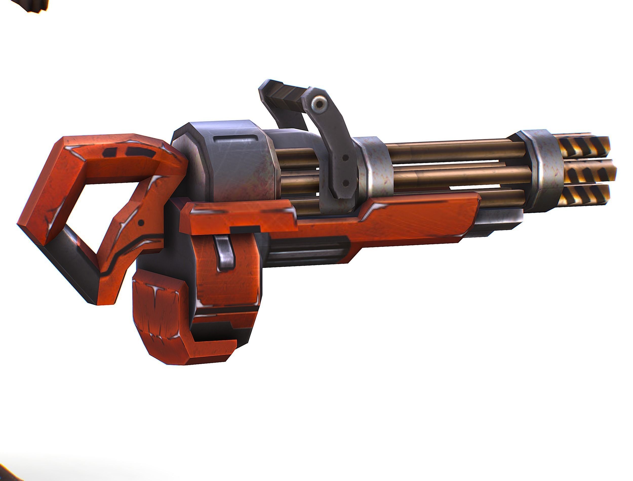 Cyborg Woman Machine Gun with Rifle and Pistol Low-poly 3D model_44