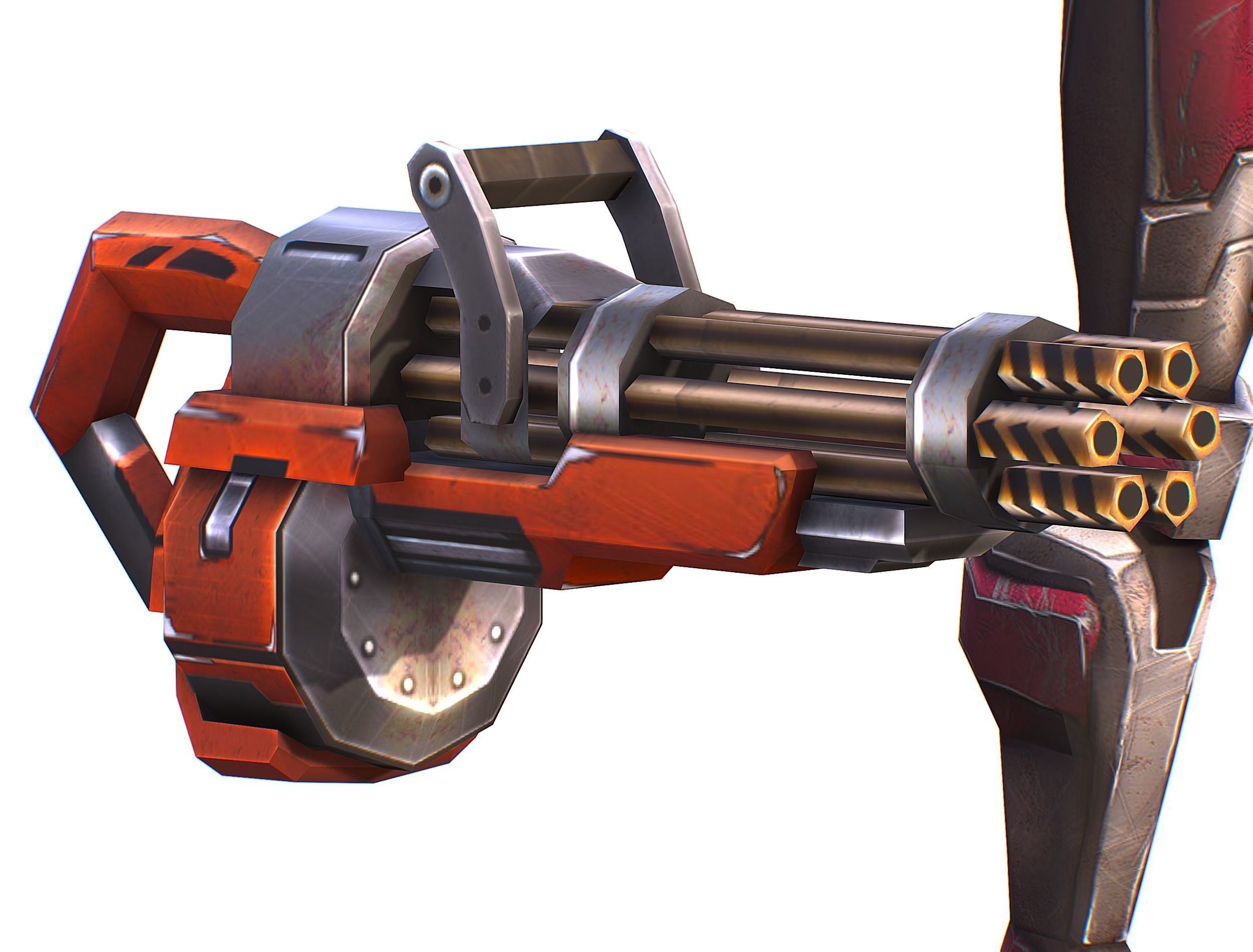 Cyborg Woman Machine Gun with Rifle and Pistol Low-poly 3D model_42