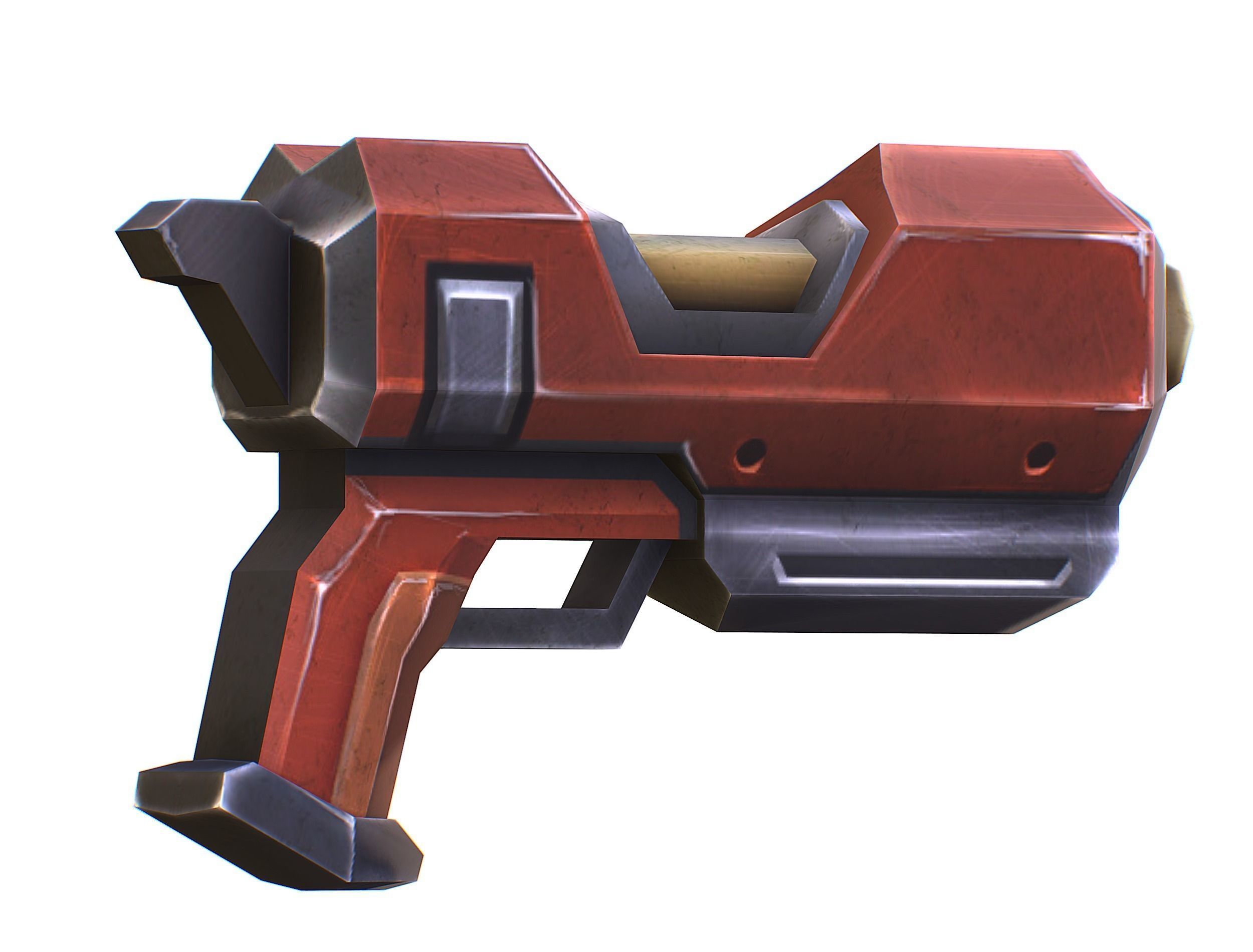 Cyborg Woman Machine Gun with Rifle and Pistol Low-poly 3D model_56