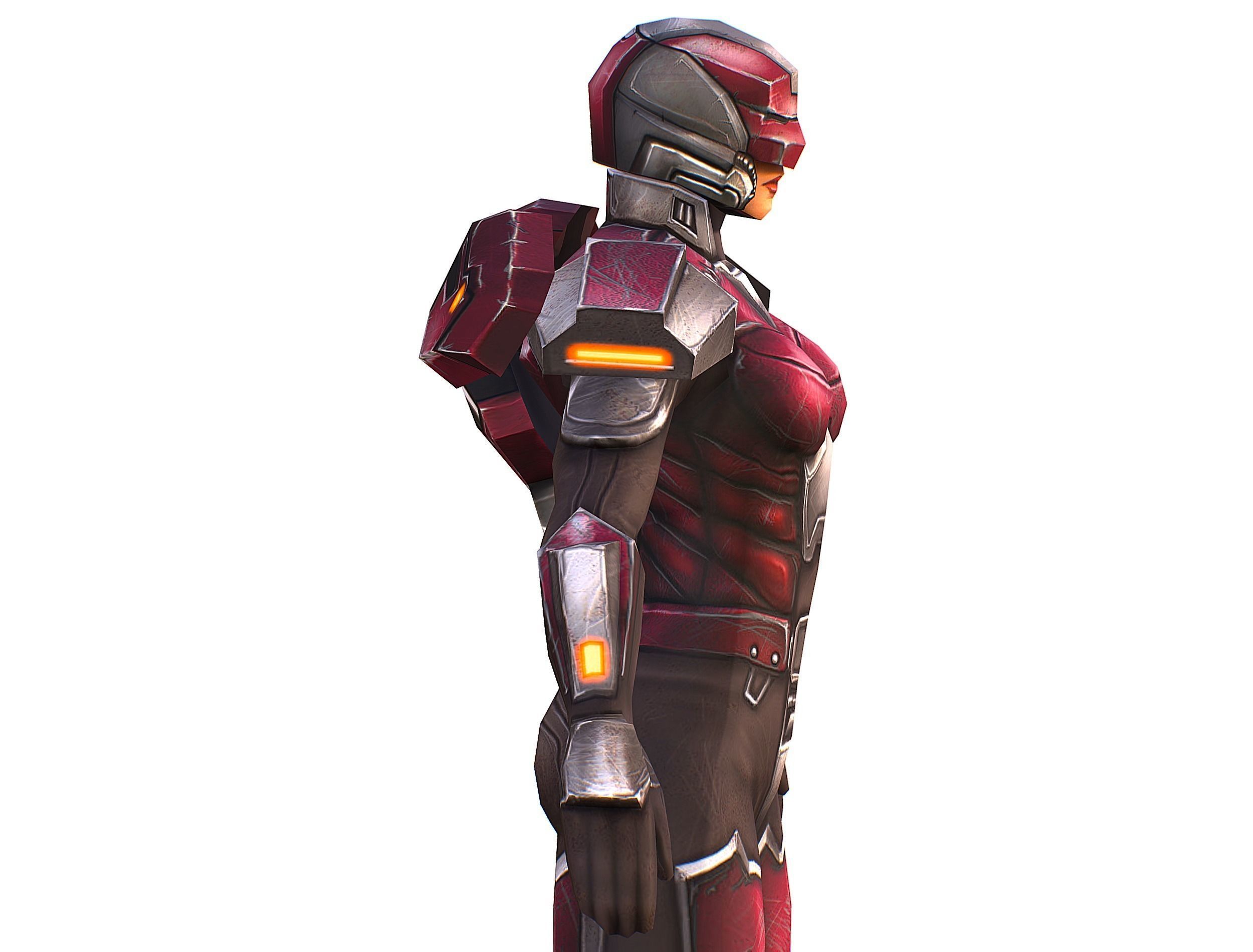 Cyborg Woman Machine Gun with Rifle and Pistol Low-poly 3D model_31