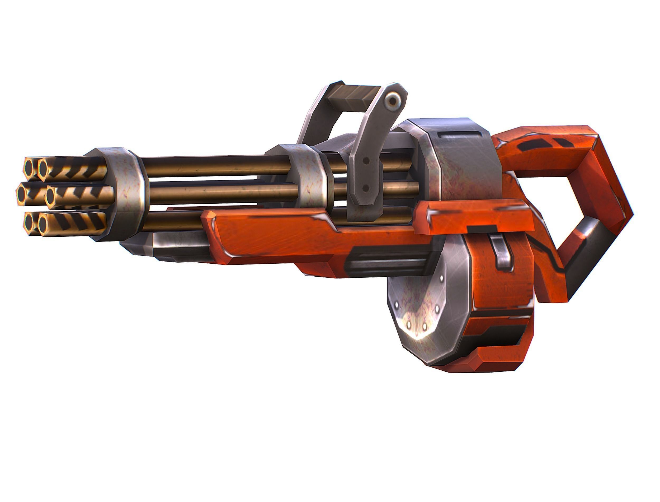 Cyborg Woman Machine Gun with Rifle and Pistol Low-poly 3D model_49