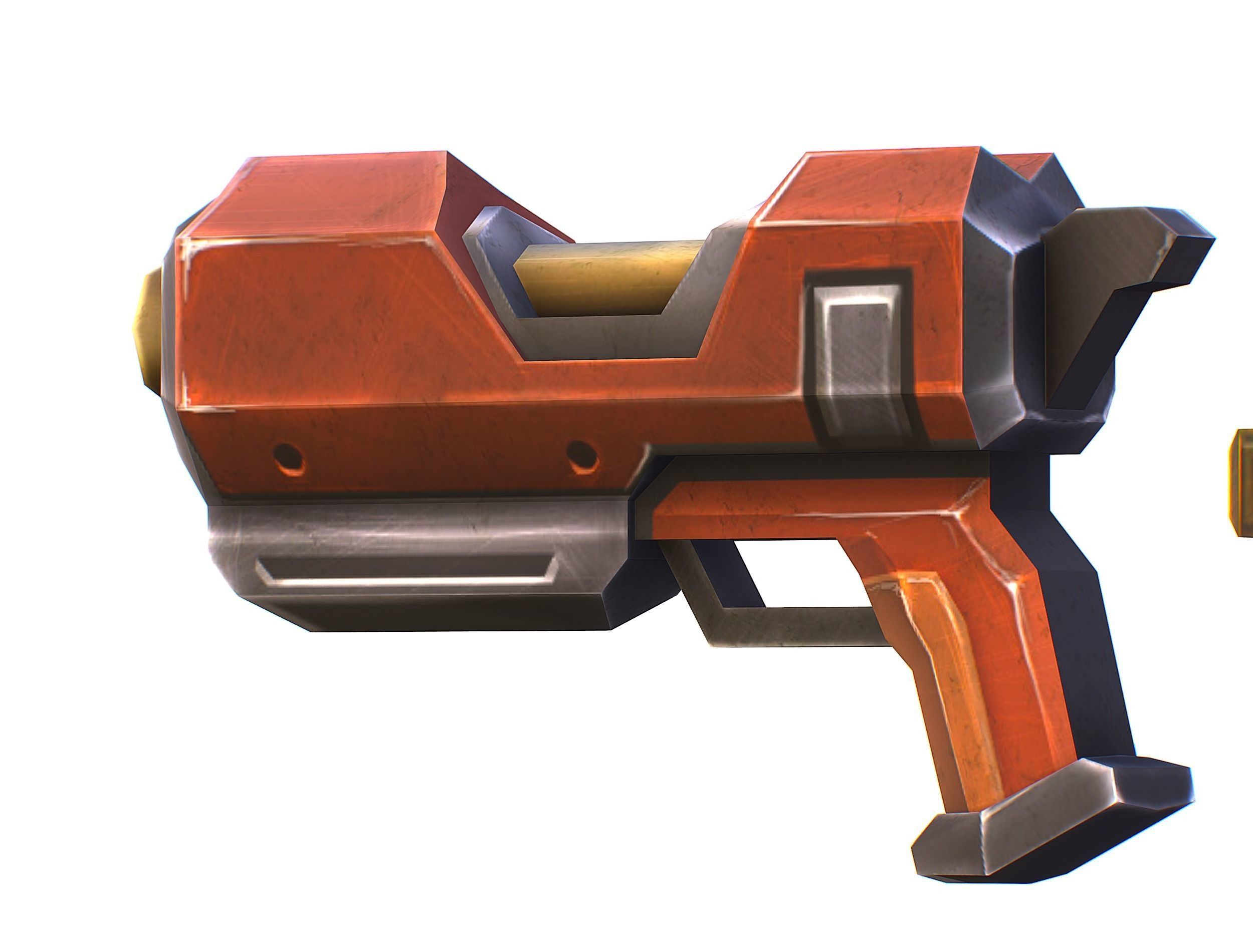 Cyborg Woman Machine Gun with Rifle and Pistol Low-poly 3D model_61