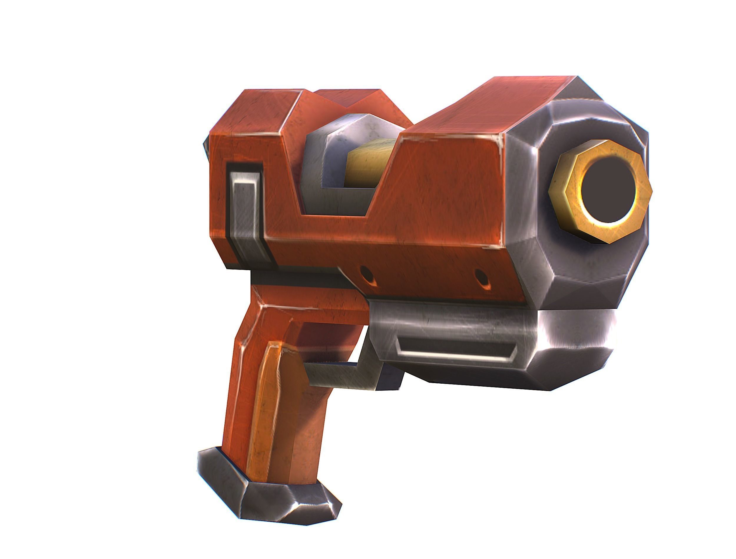 Cyborg Woman Machine Gun with Rifle and Pistol Low-poly 3D model_54