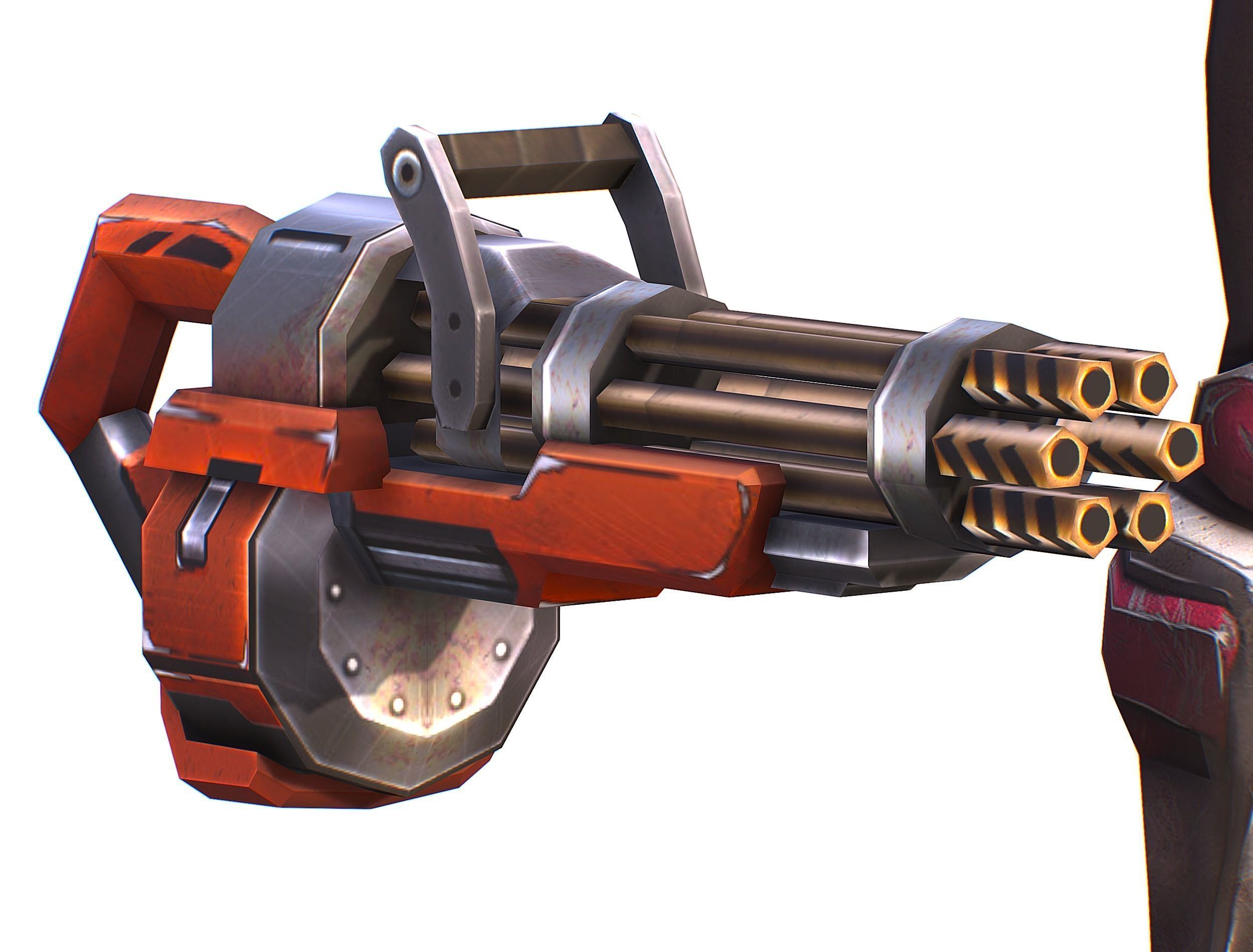 Cyborg Woman Machine Gun with Rifle and Pistol Low-poly 3D model_41