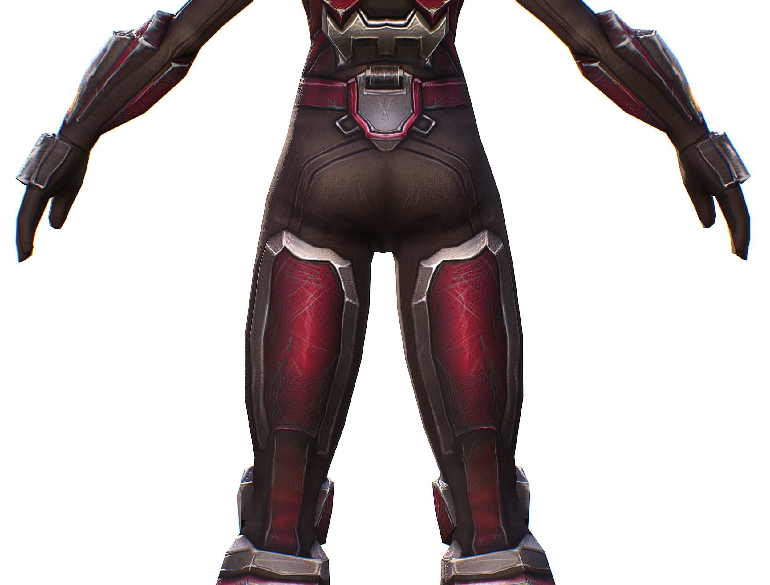 Cyborg Woman Machine Gun with Rifle and Pistol Low-poly 3D model_29