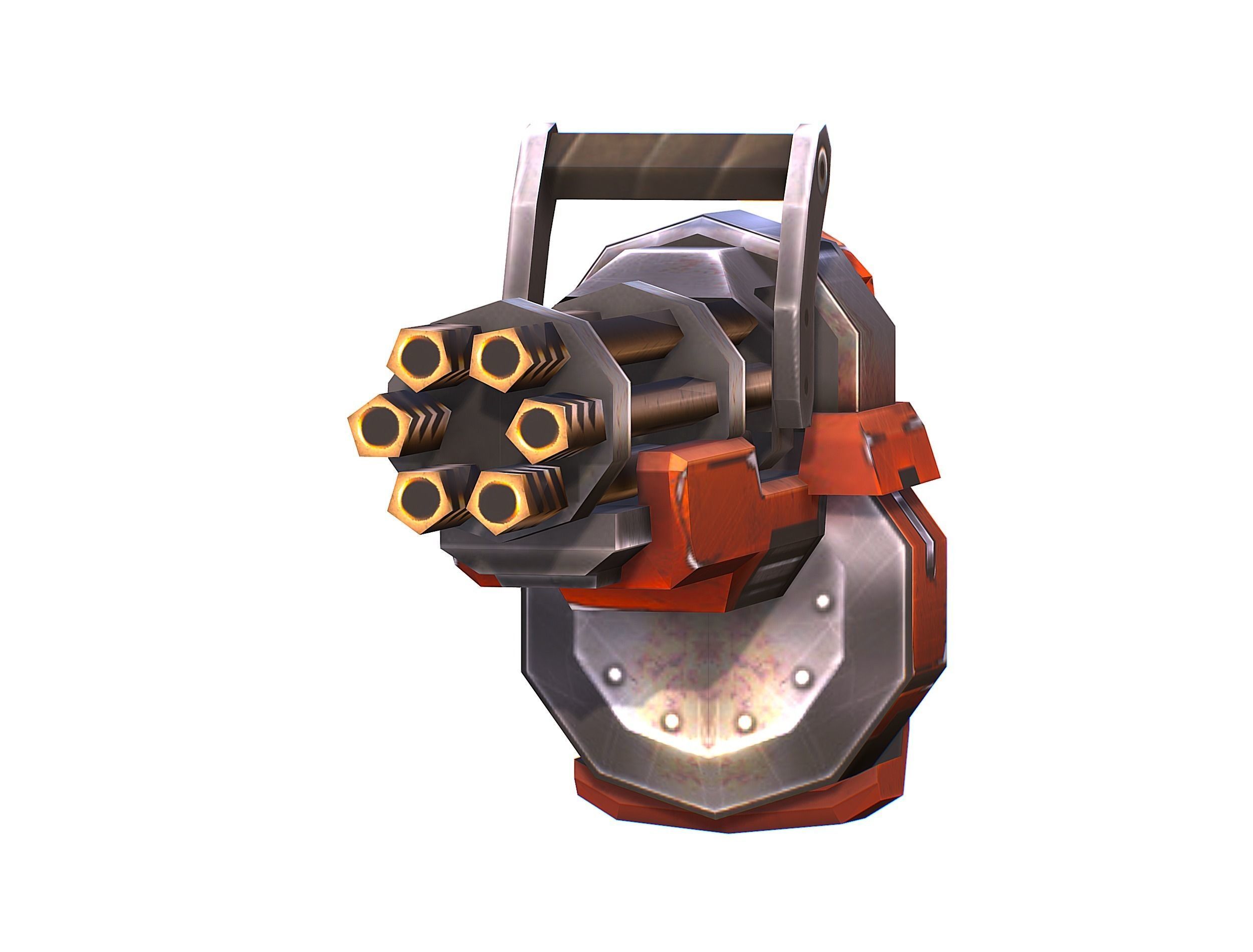 Cyborg Woman Machine Gun with Rifle and Pistol Low-poly 3D model_51