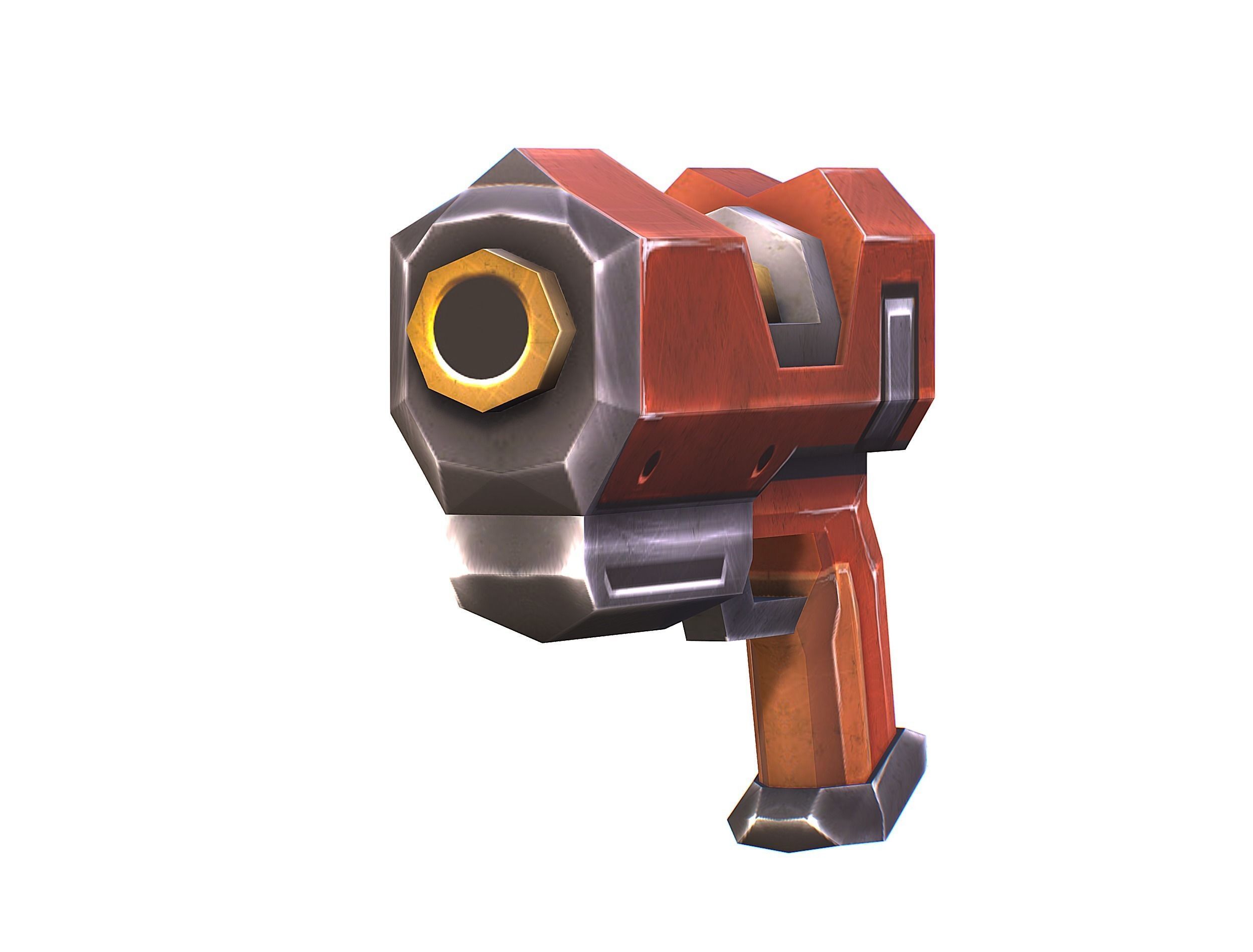 Cyborg Woman Machine Gun with Rifle and Pistol Low-poly 3D model_63