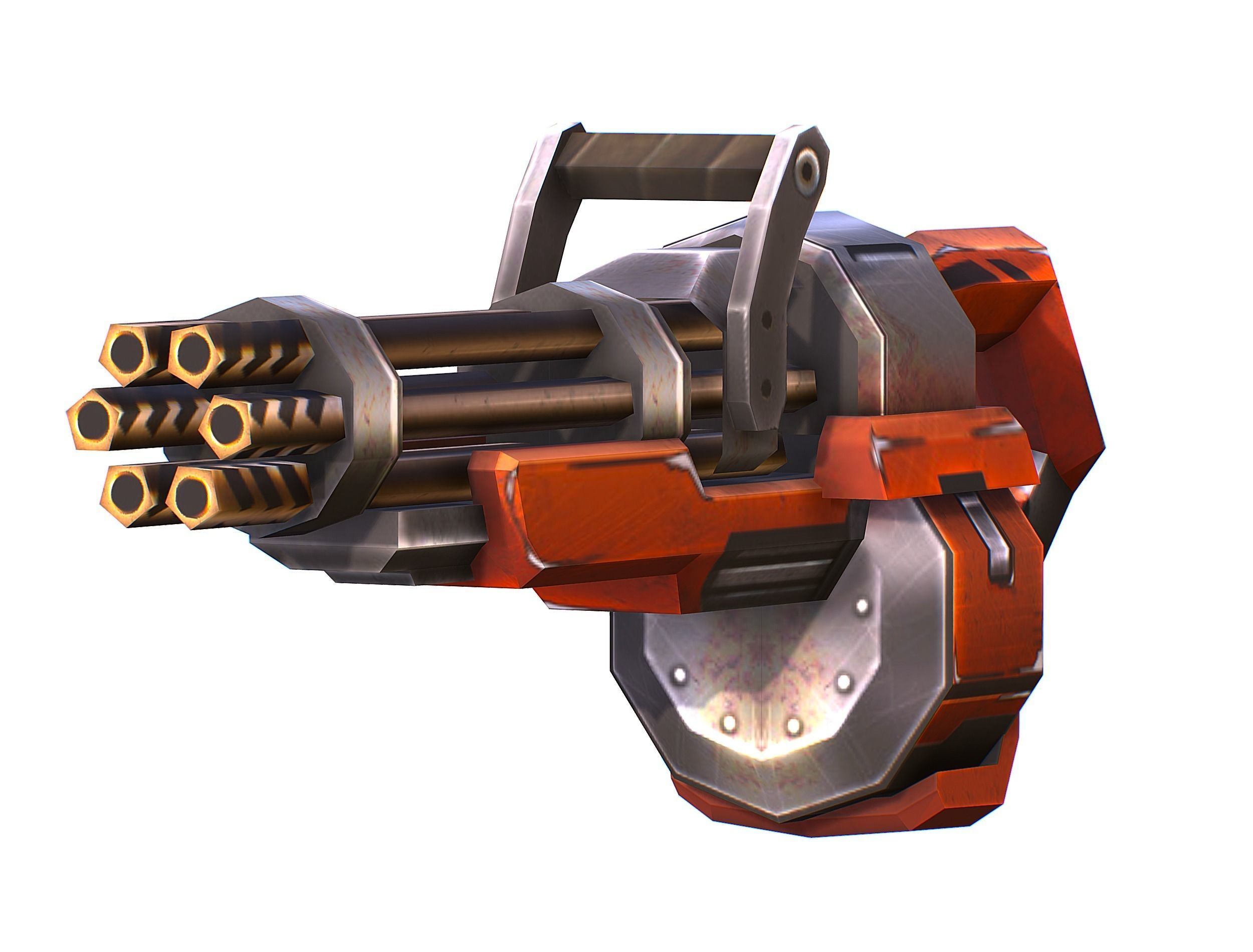 Cyborg Woman Machine Gun with Rifle and Pistol Low-poly 3D model_50