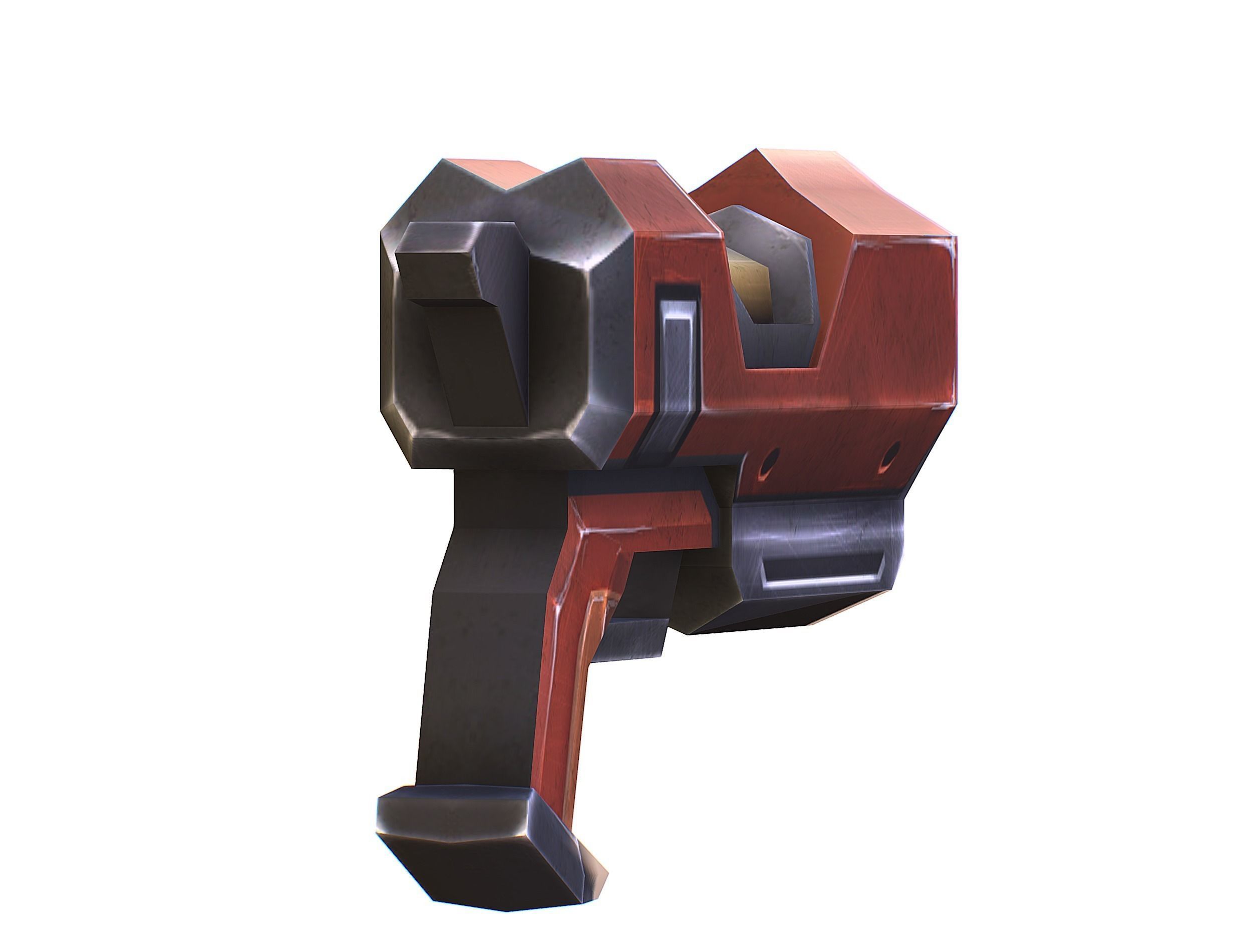 Cyborg Woman Machine Gun with Rifle and Pistol Low-poly 3D model_57