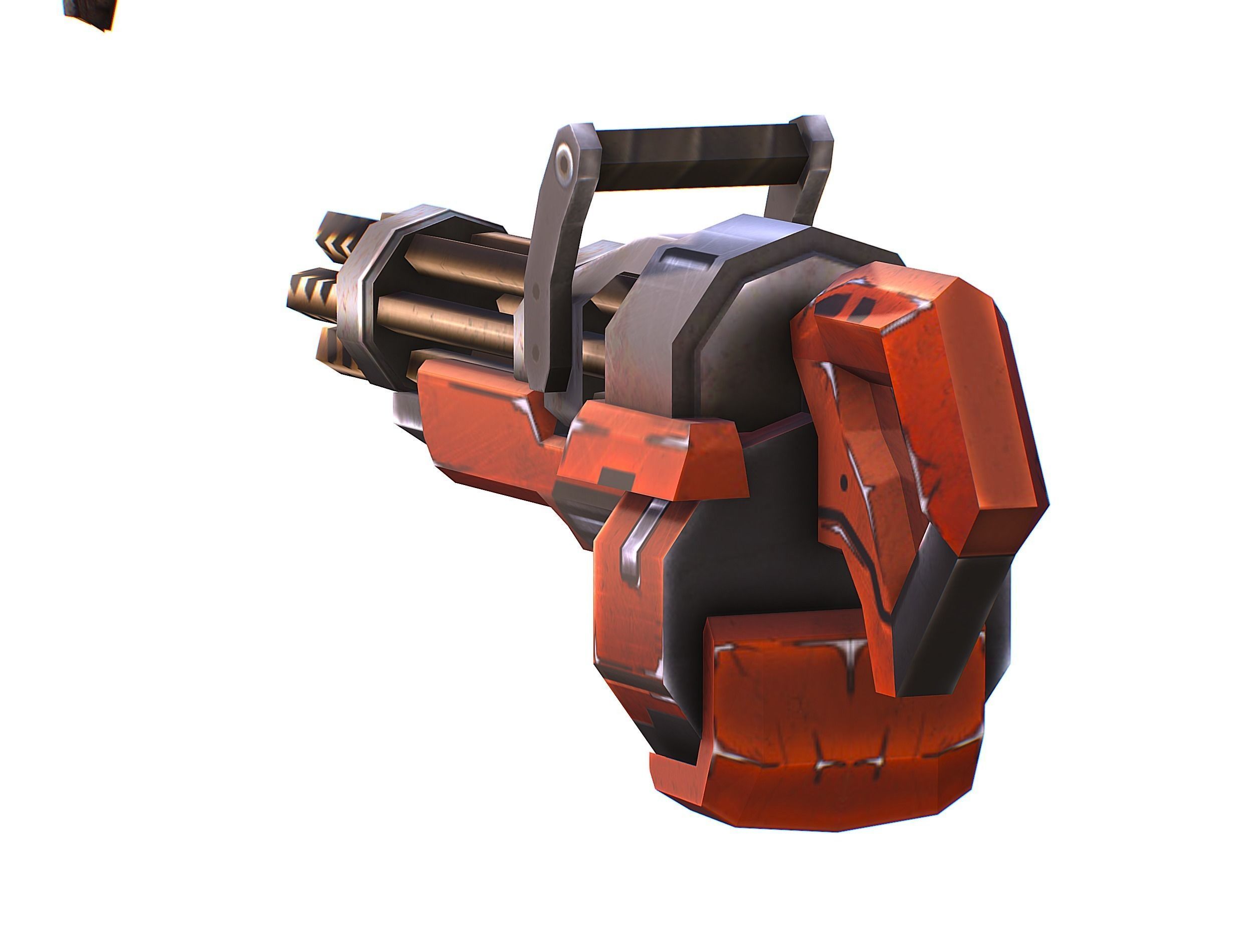 Cyborg Woman Machine Gun with Rifle and Pistol Low-poly 3D model_47