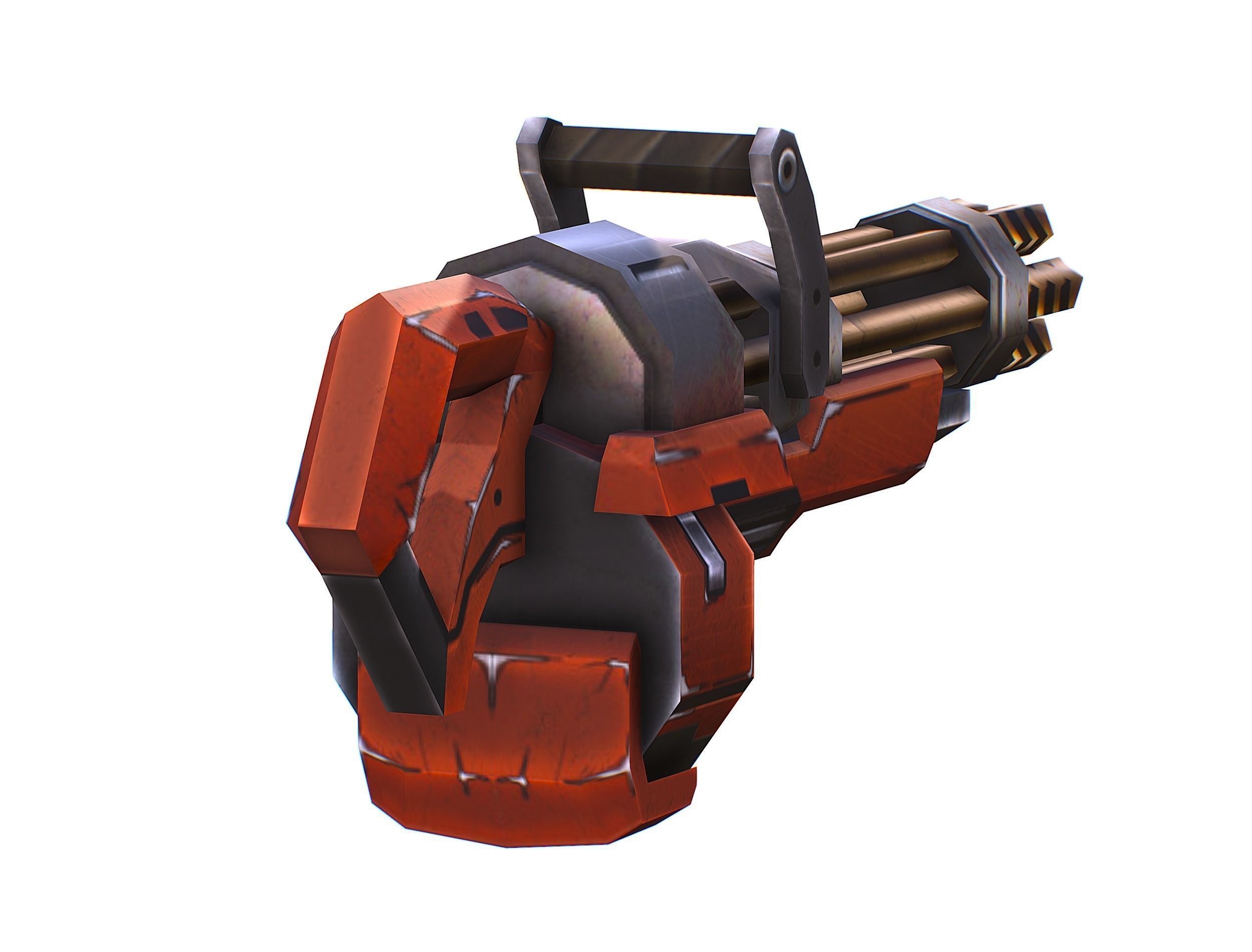 Cyborg Woman Machine Gun with Rifle and Pistol Low-poly 3D model_45