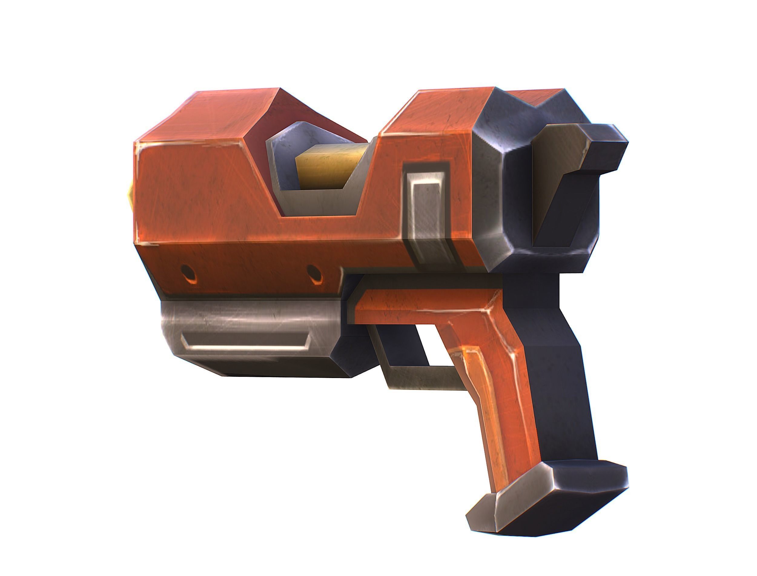 Cyborg Woman Machine Gun with Rifle and Pistol Low-poly 3D model_60