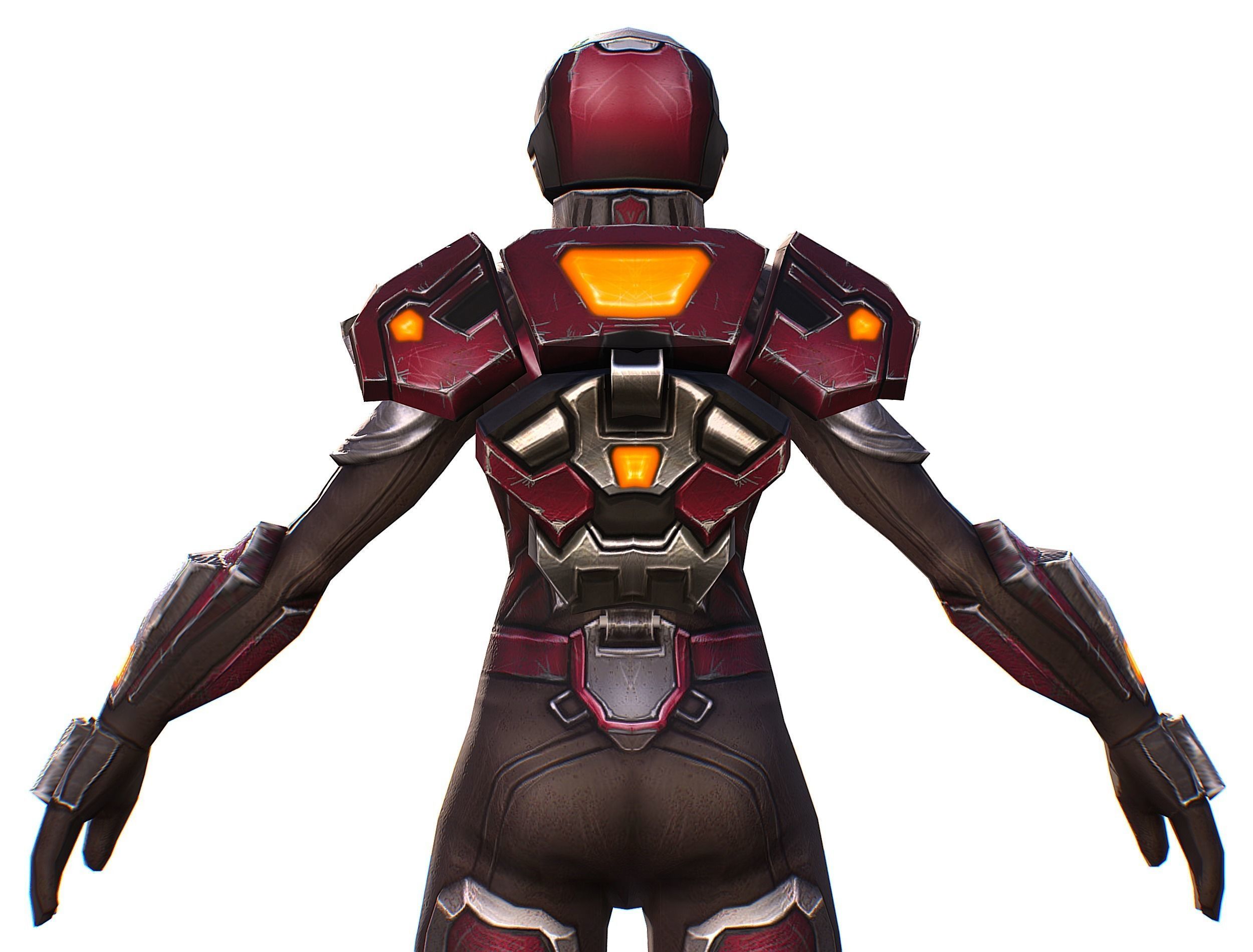 Cyborg Woman Machine Gun with Rifle and Pistol Low-poly 3D model_28