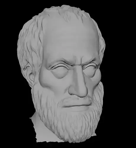 greek philosopher aristotle face sculpt