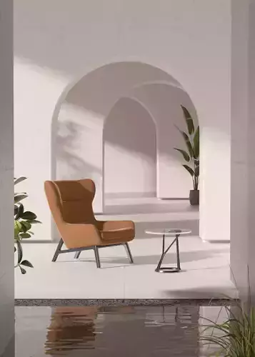 Simple concept scene of leisure home in single person sofa